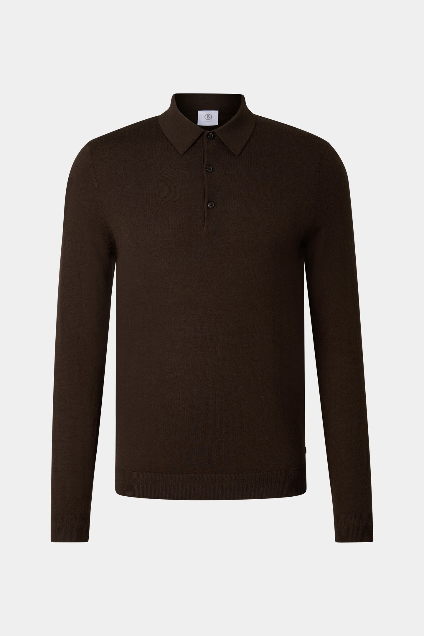 Strick-Polo-Longsleeve Jake Dunkelbraun