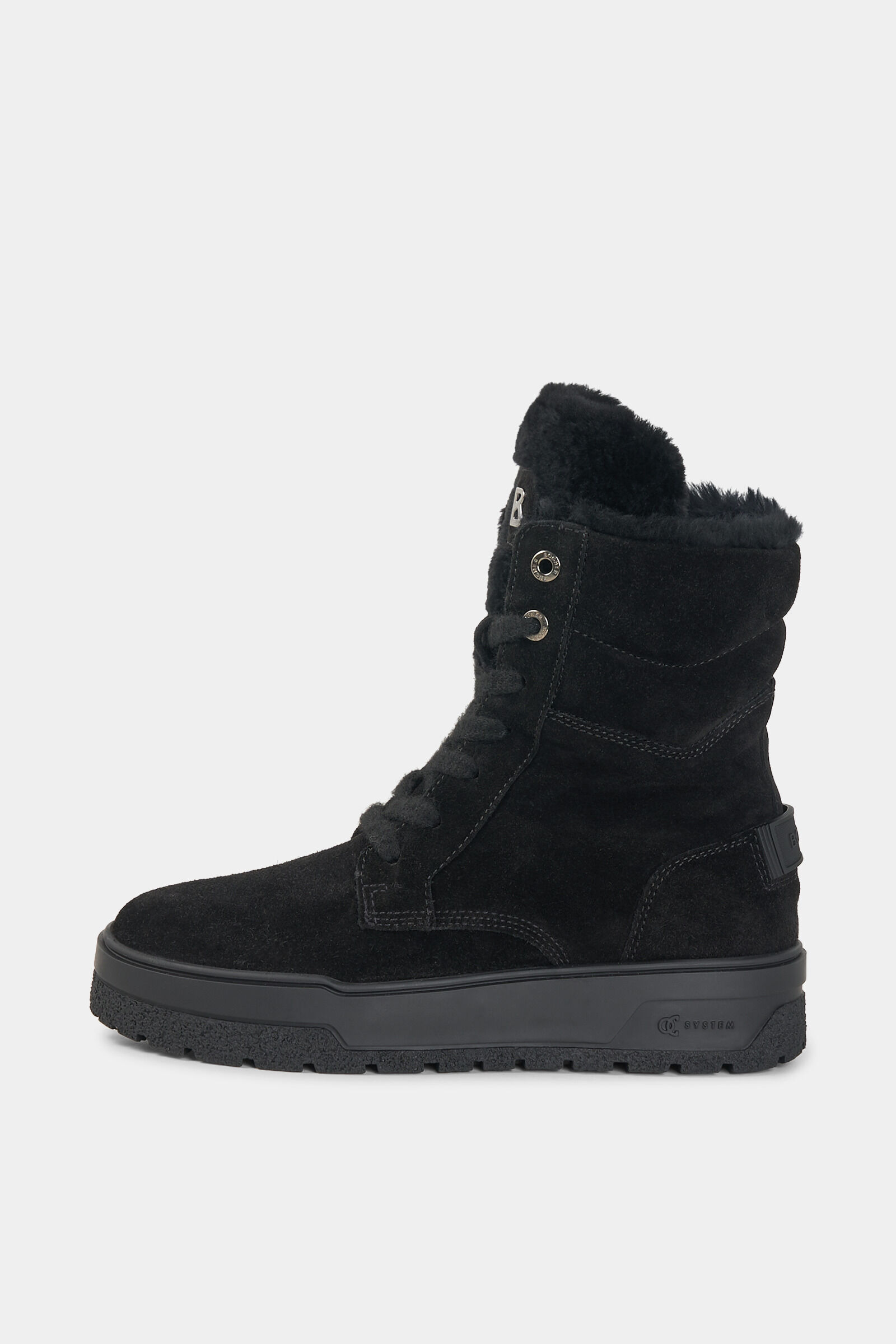 Calgary lace-up boots with spikes Black