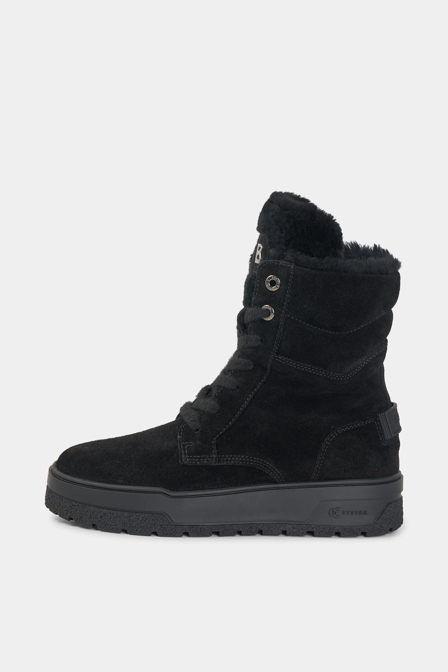 Calgary lace-up boots with spikes Black