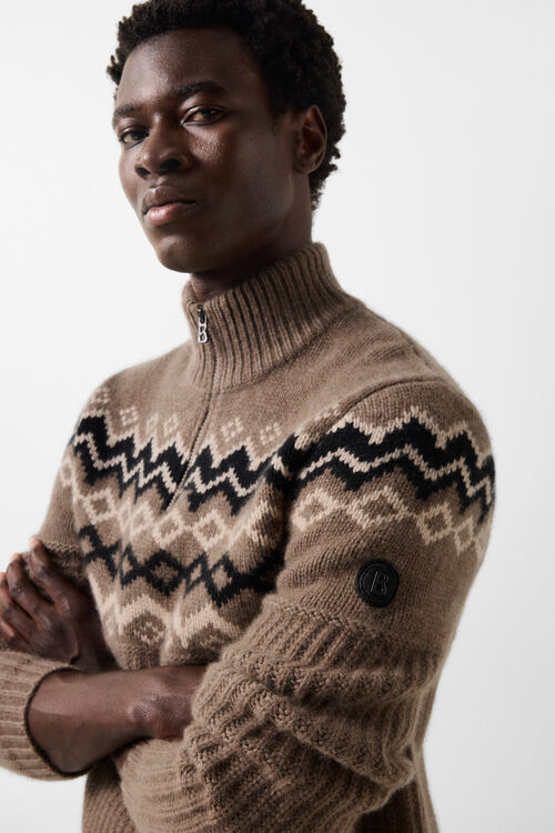 Ludi cashmere jumper Hazel/Beige/Black