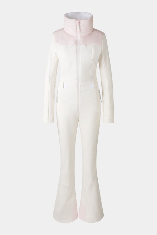 Zea softshell ski overalls Off-white/pink