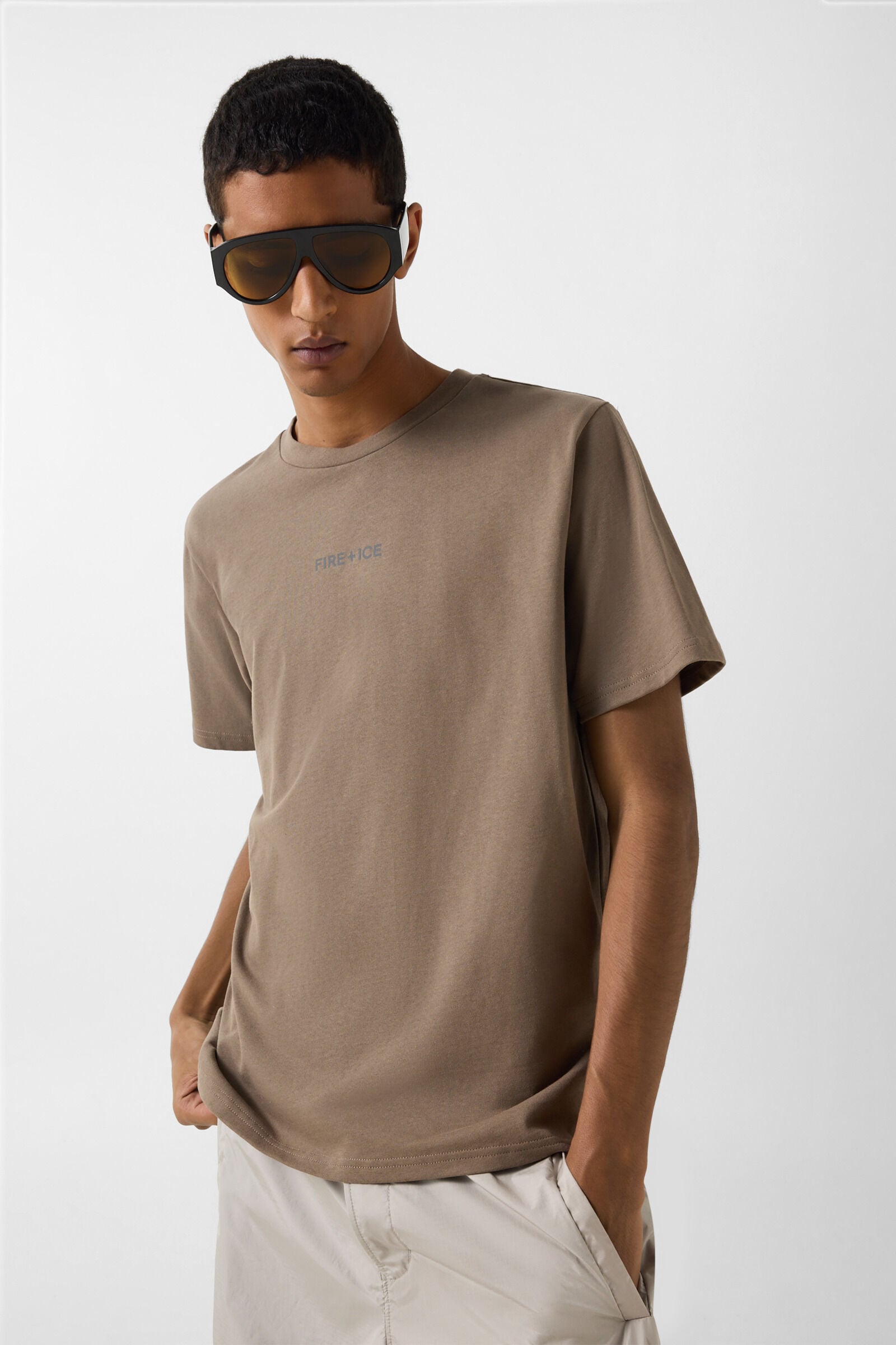 Mick cotton T-shirt Taupe