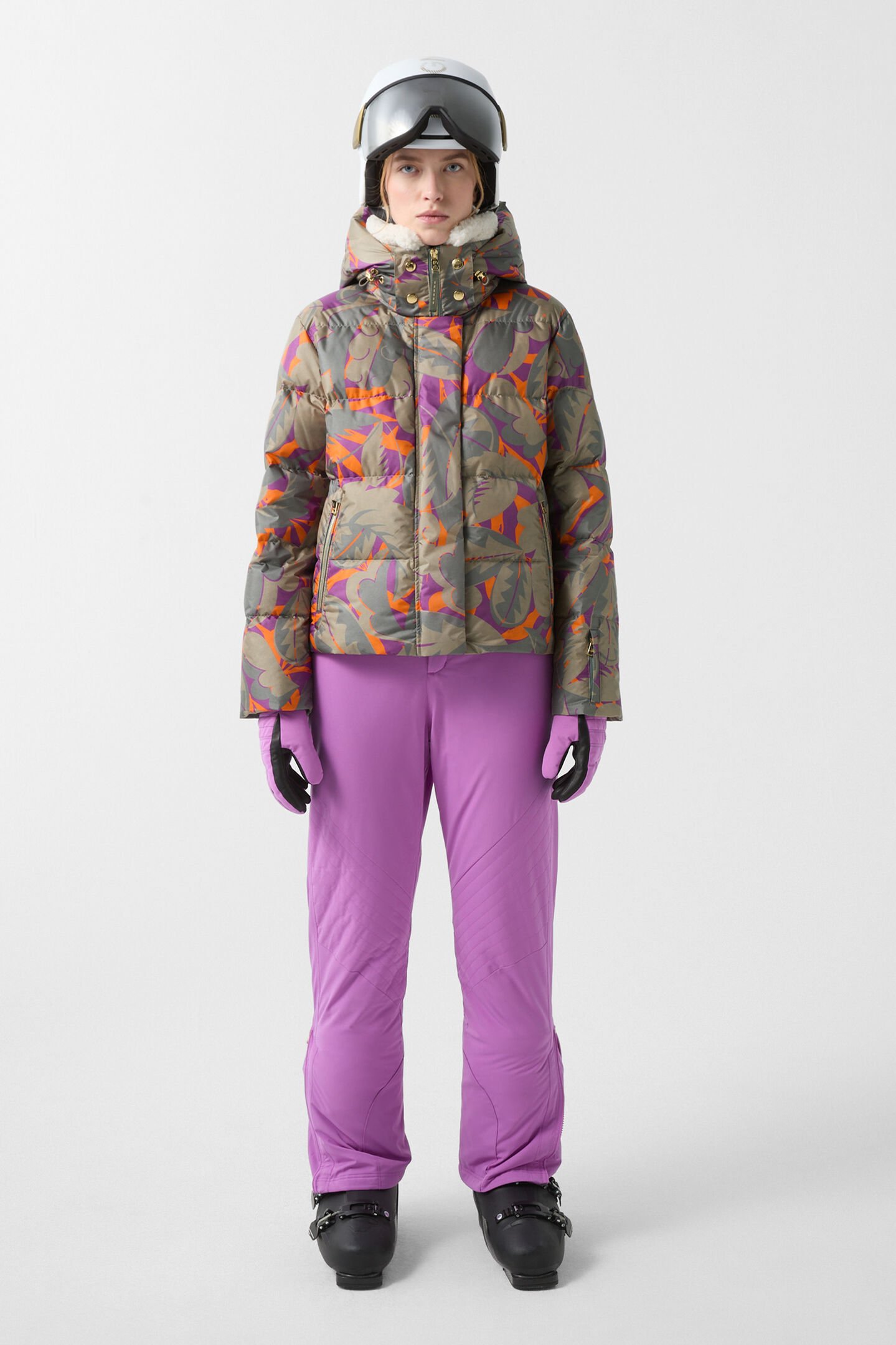 Doudoune de ski Maja Vert olive/violet/orange