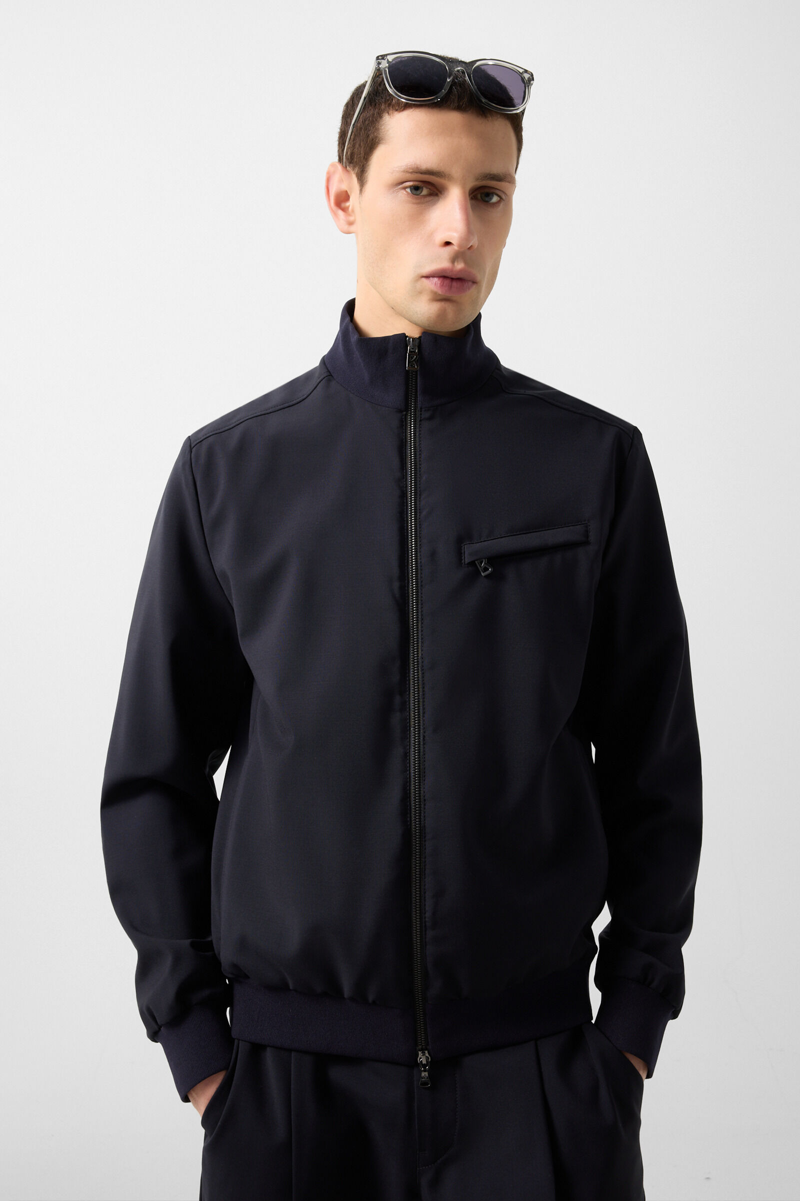 Veste en laine vierge Milan Bleu fonc&eacute;