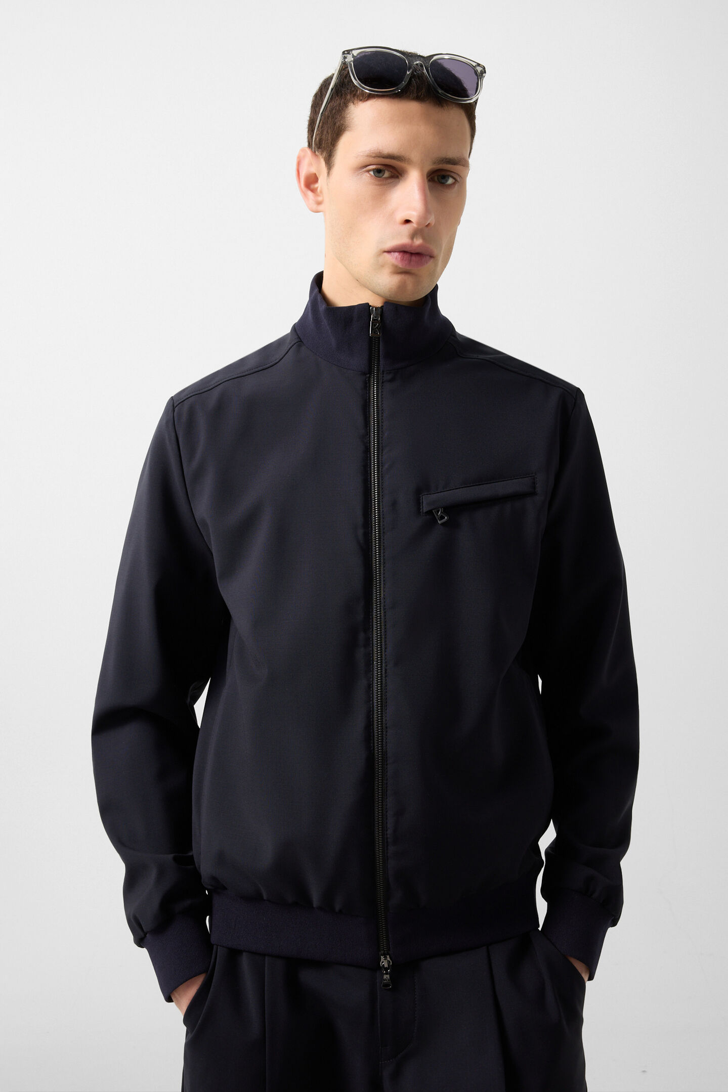 Veste en laine vierge Milan Bleu fonc&eacute;