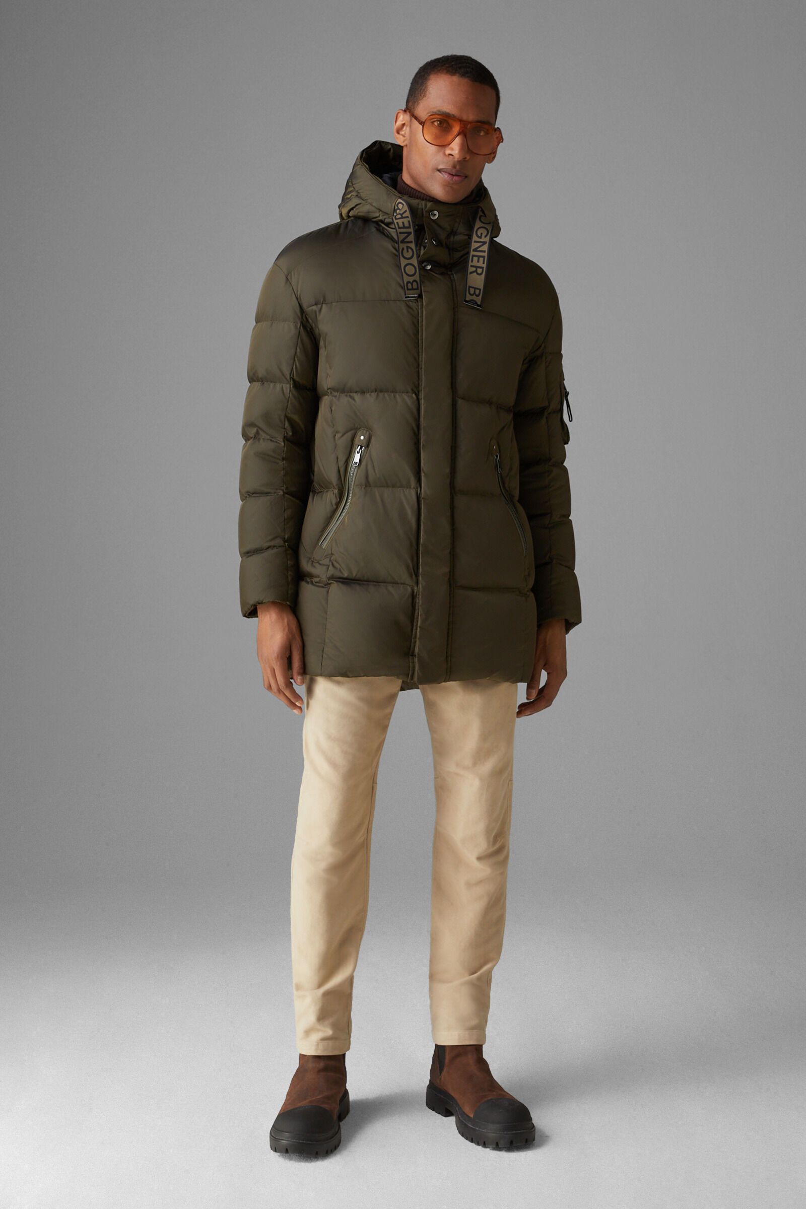 Mens khaki discount down jacket