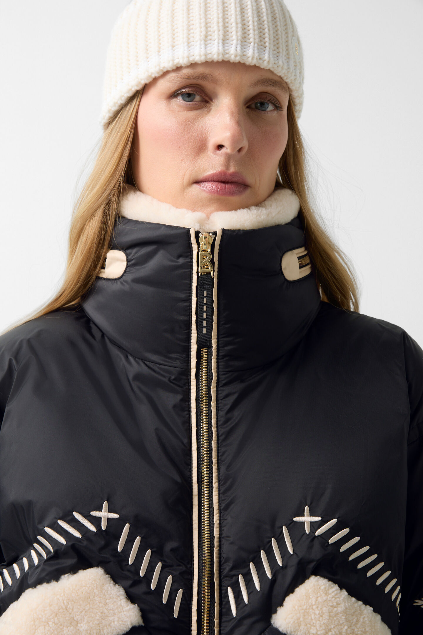 Ski-Daunenjacke Amie Schwarz/Creme