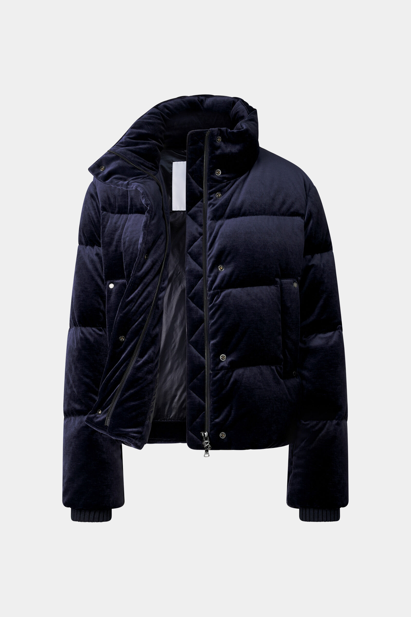 Samt-Daunenjacke Oliva Navy