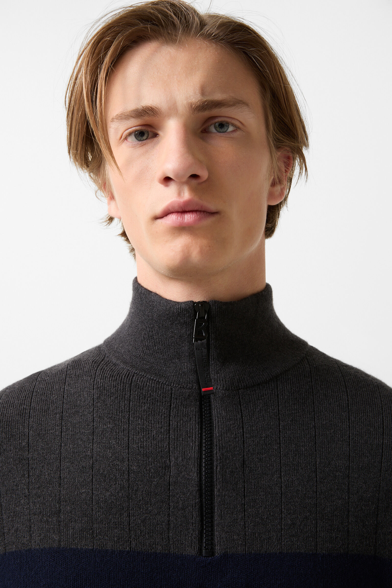 Andrian knitted troyer Grey/navy blue