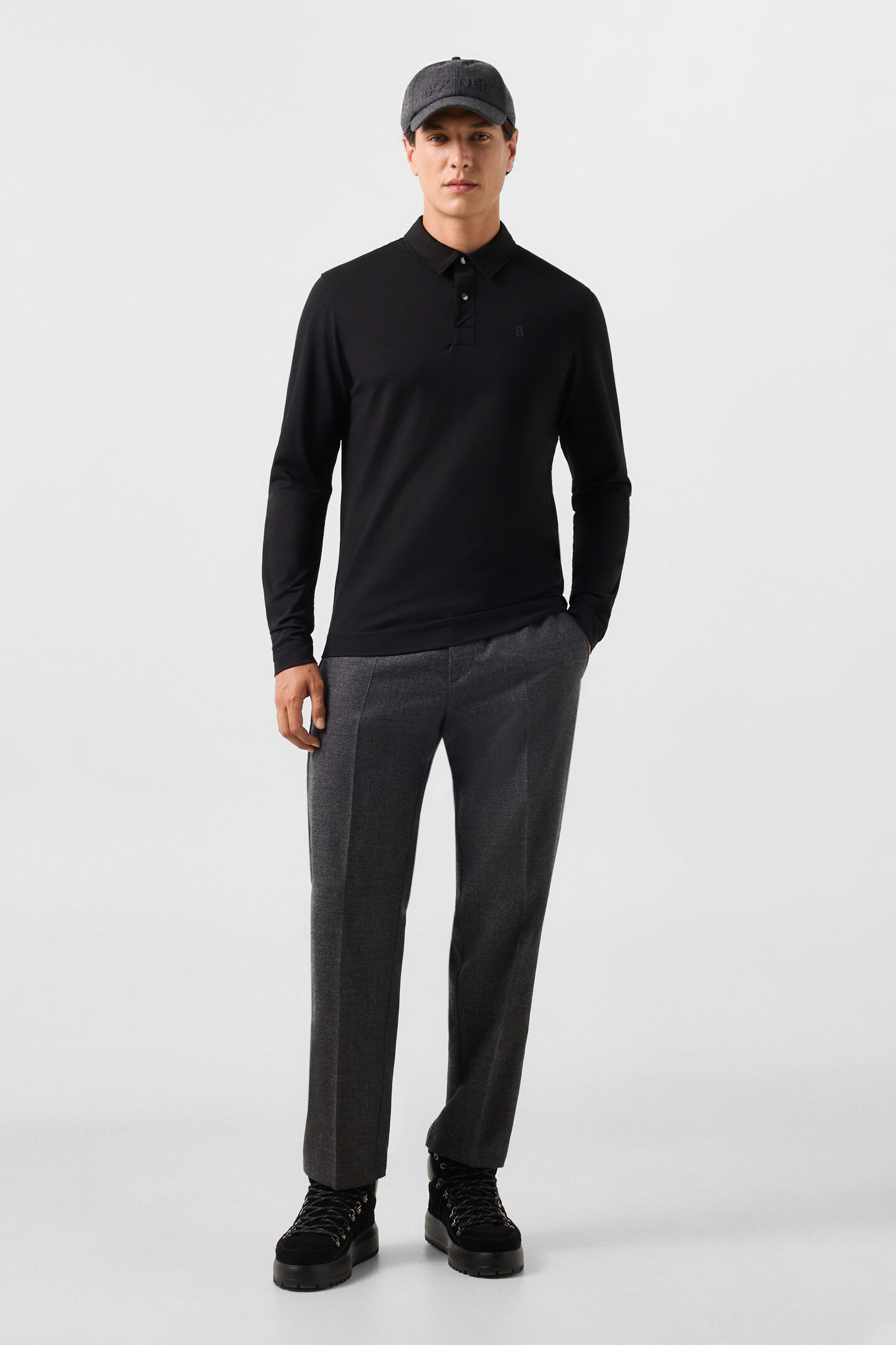 Timon polo long-sleeved top Black