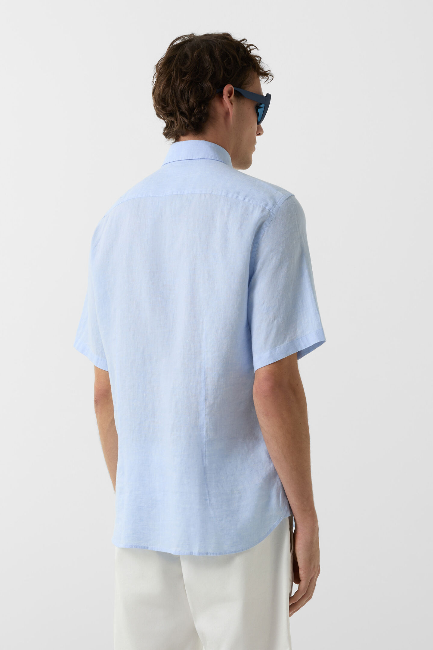 Linen short-sleeved shirt Lykos Light blue
