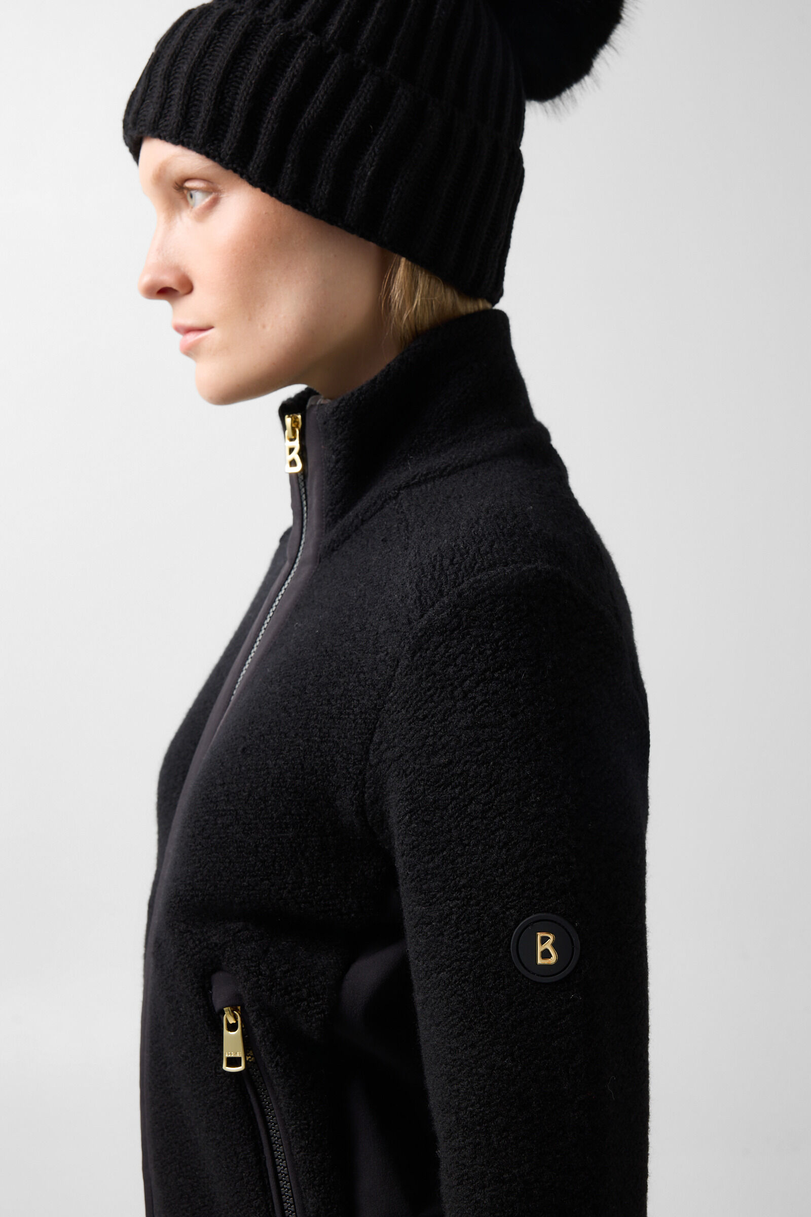 Veste mi-saison en tissu &eacute;ponge Fjella Noir