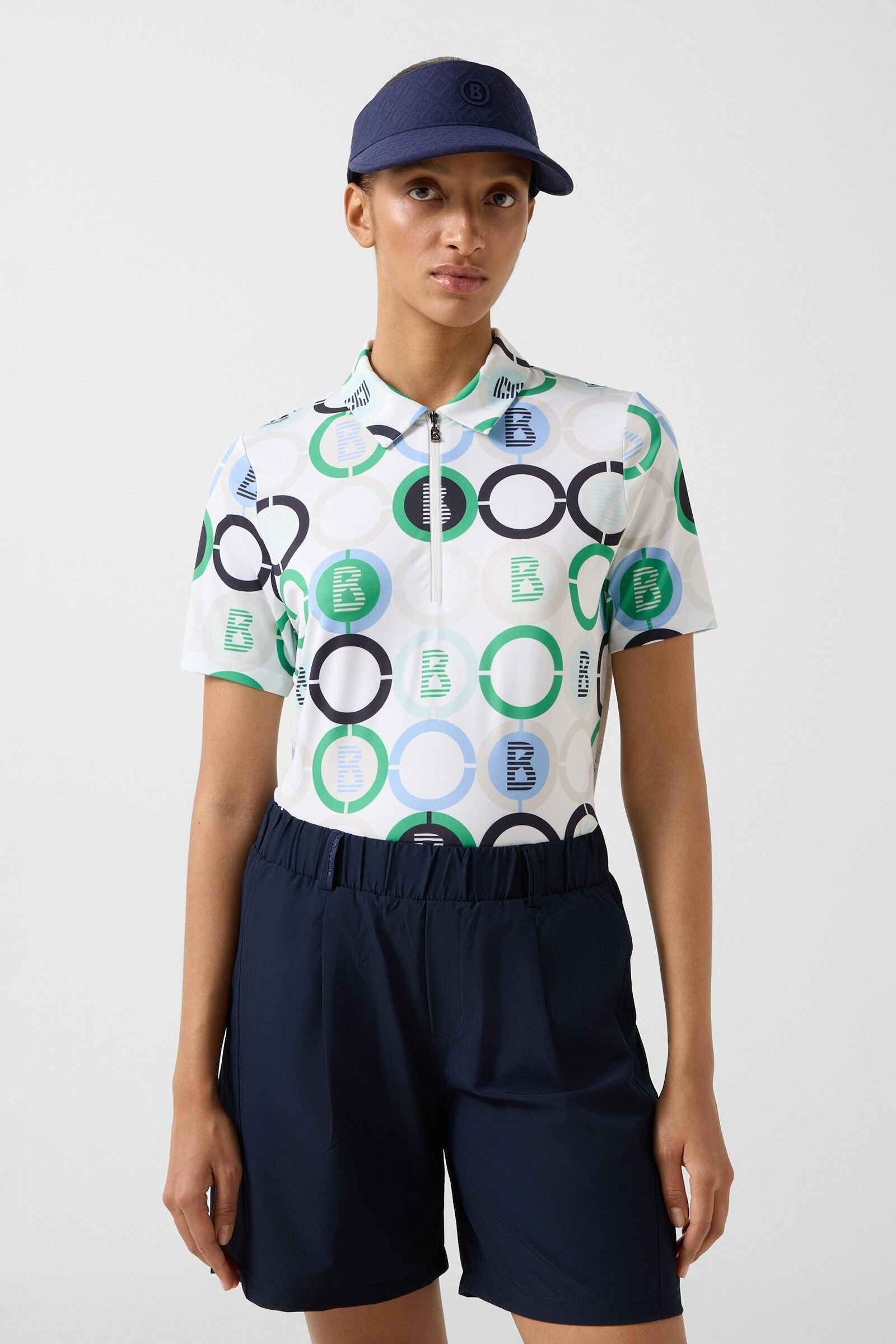 Taya functional short-sleeved top Green/blue/off-white