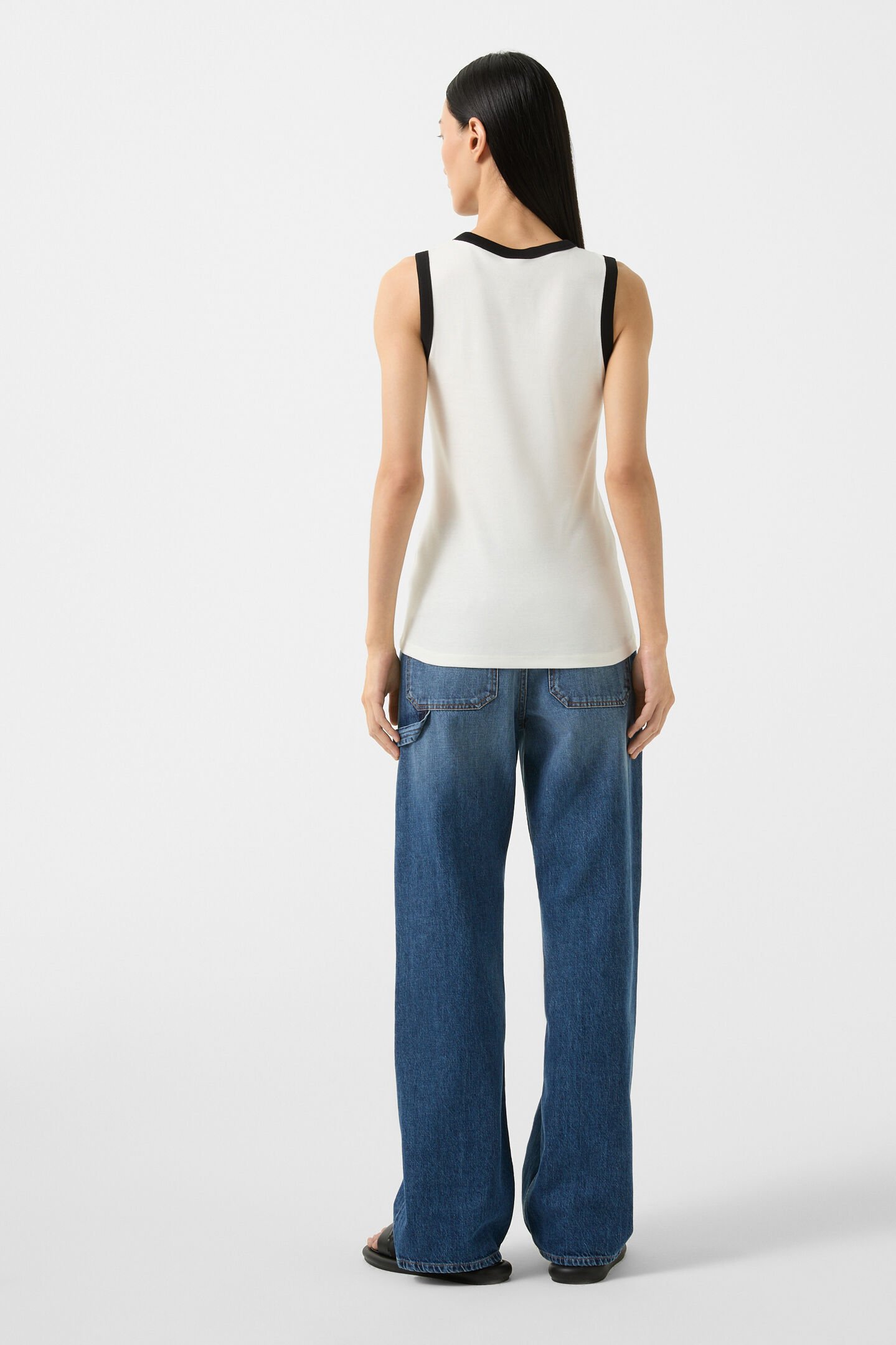 Niki tank top Off-white/black