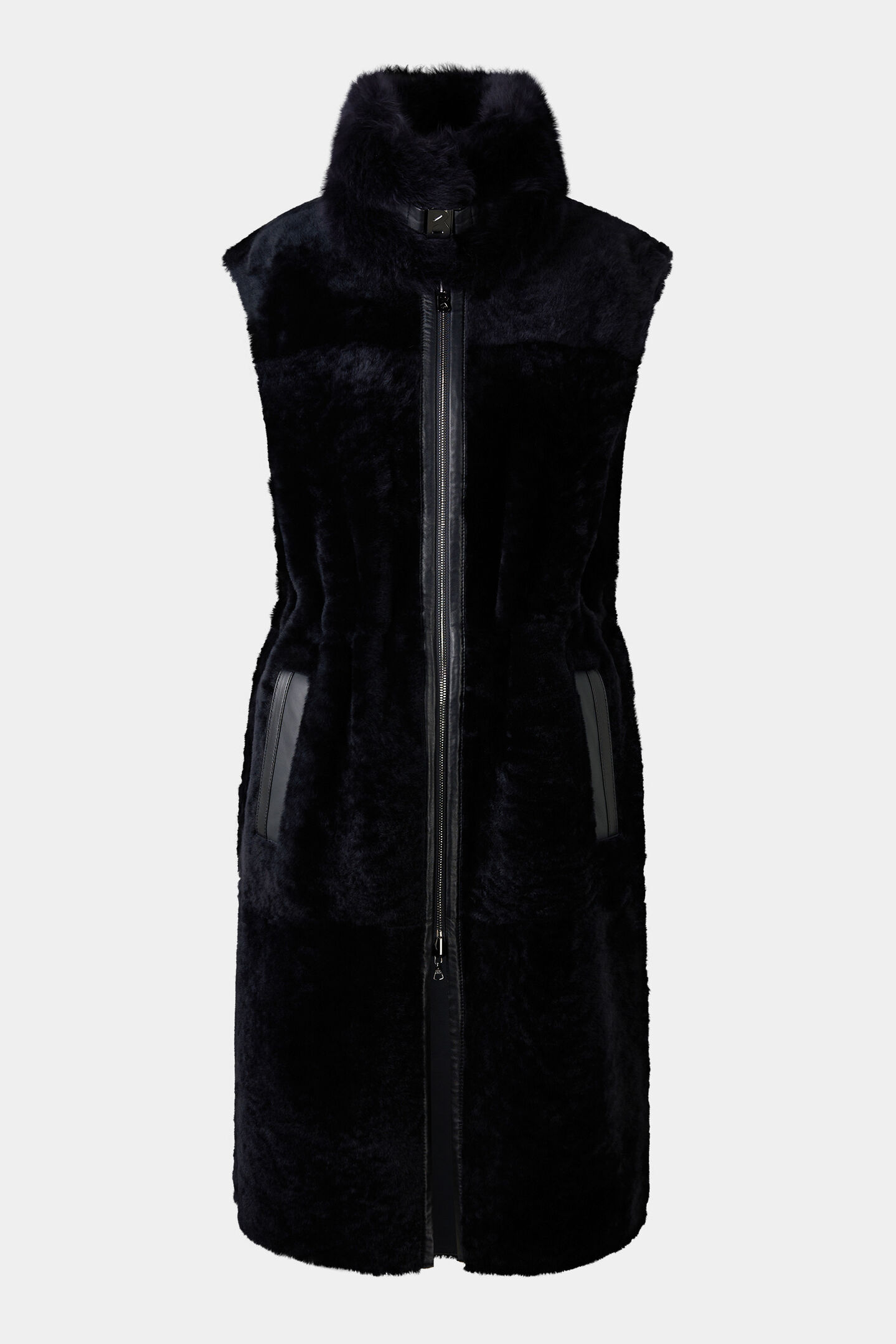 Reversible lambskin vest Pepita Navy blue