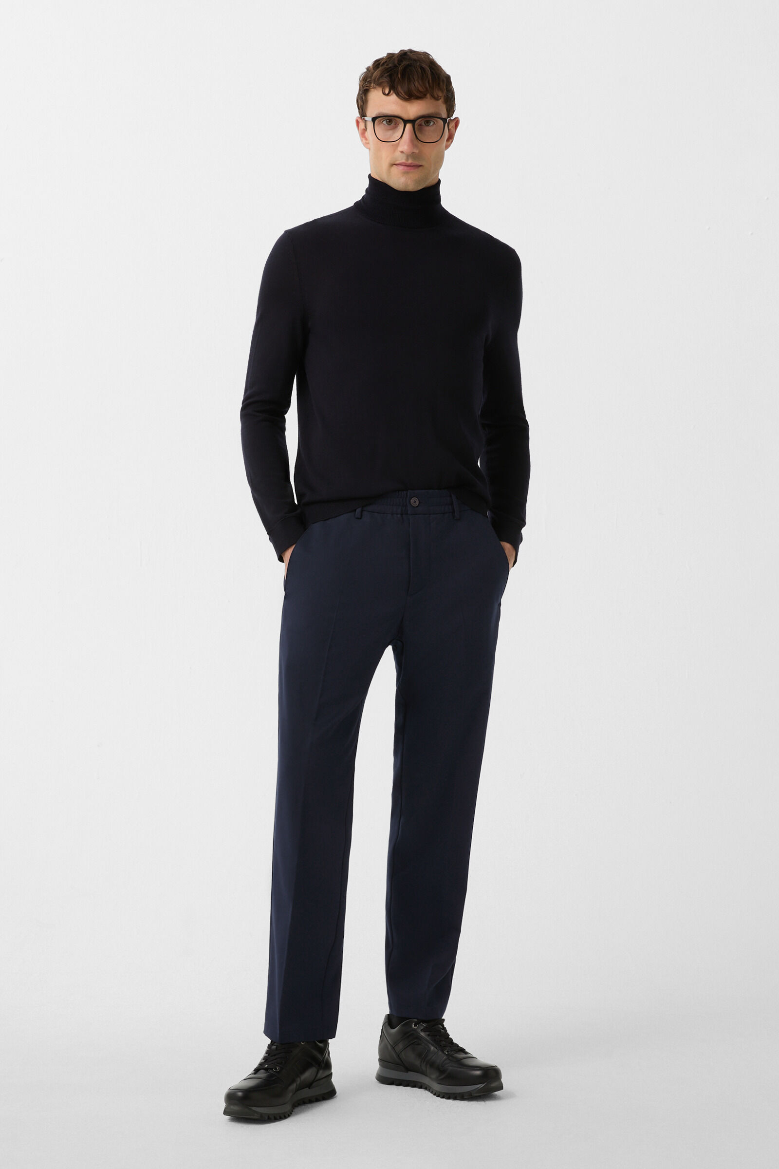 Pleated trousers Marcus Navy blue