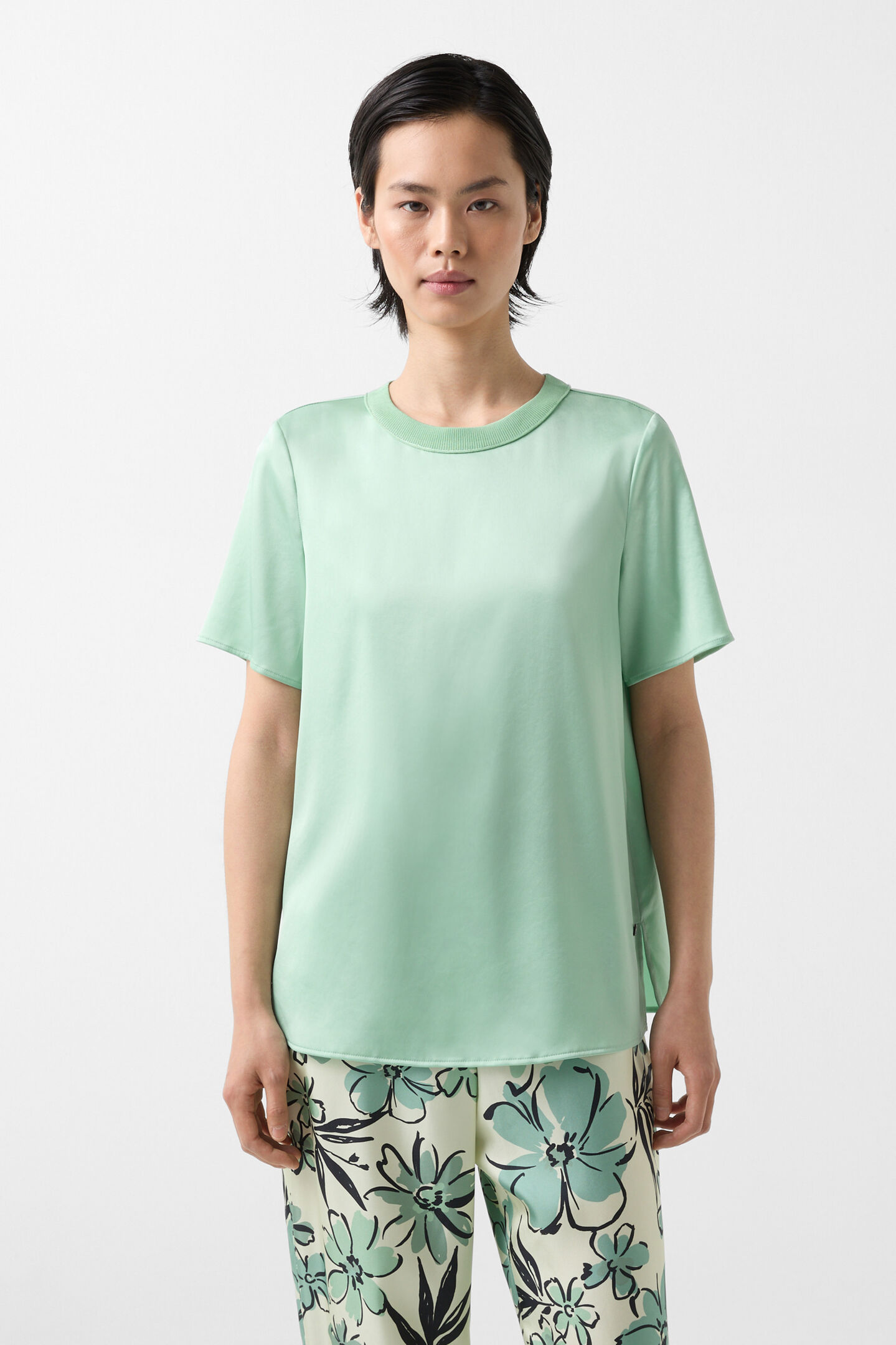 Satin-Shirt Dylan Hellgrün