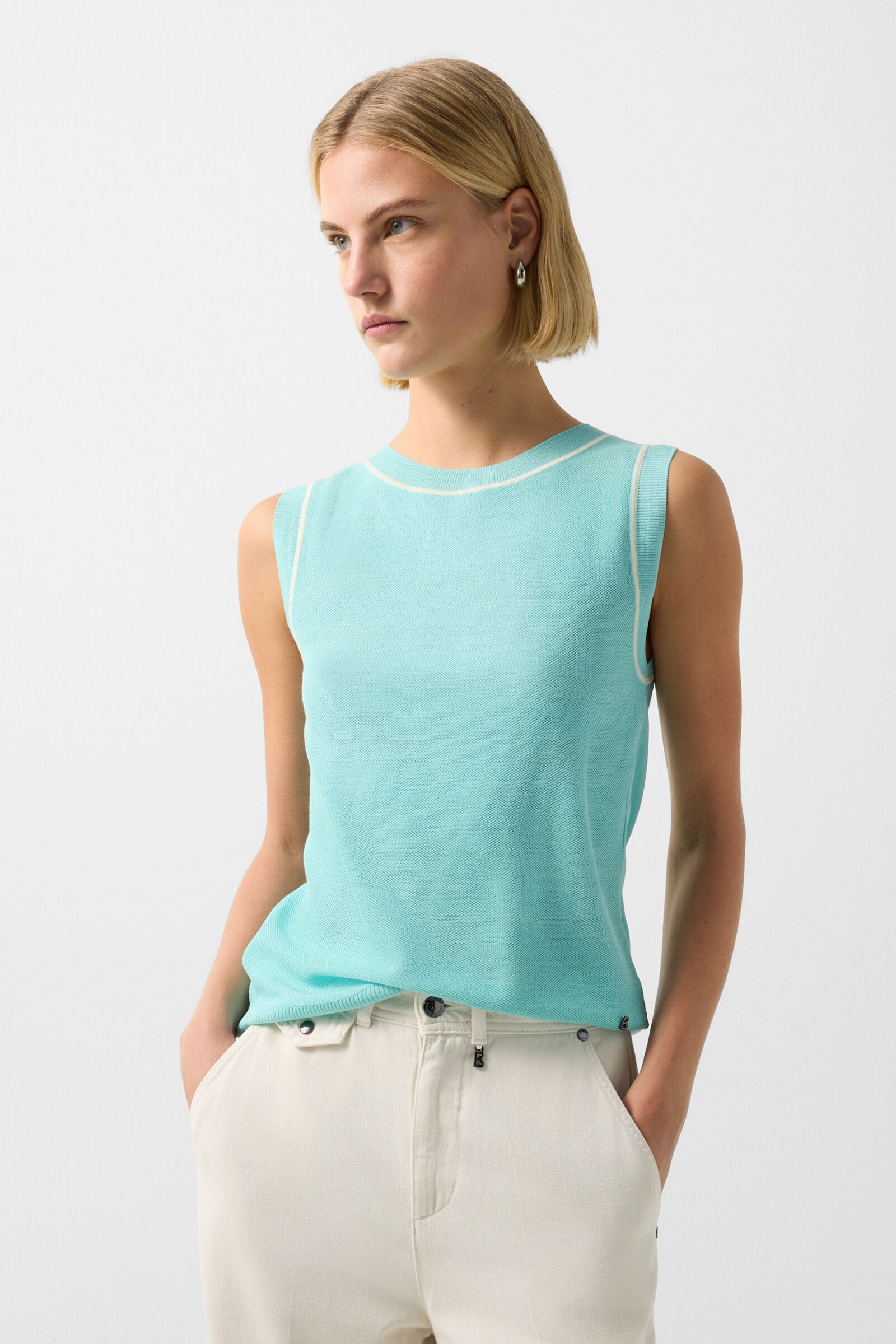 Knitted top Phia Cyan-blue