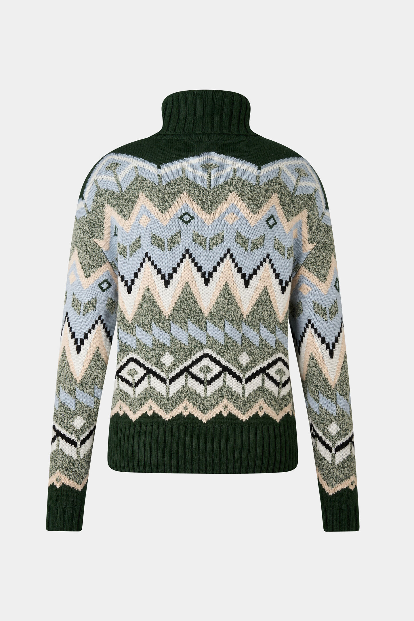 Norweger-Pullover Raegan Grün/Beige/Hellblau