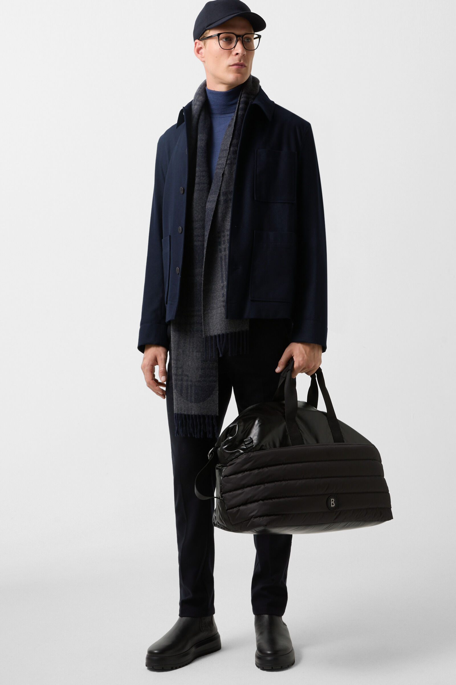 Flannel overshirt Mirco Navy blue