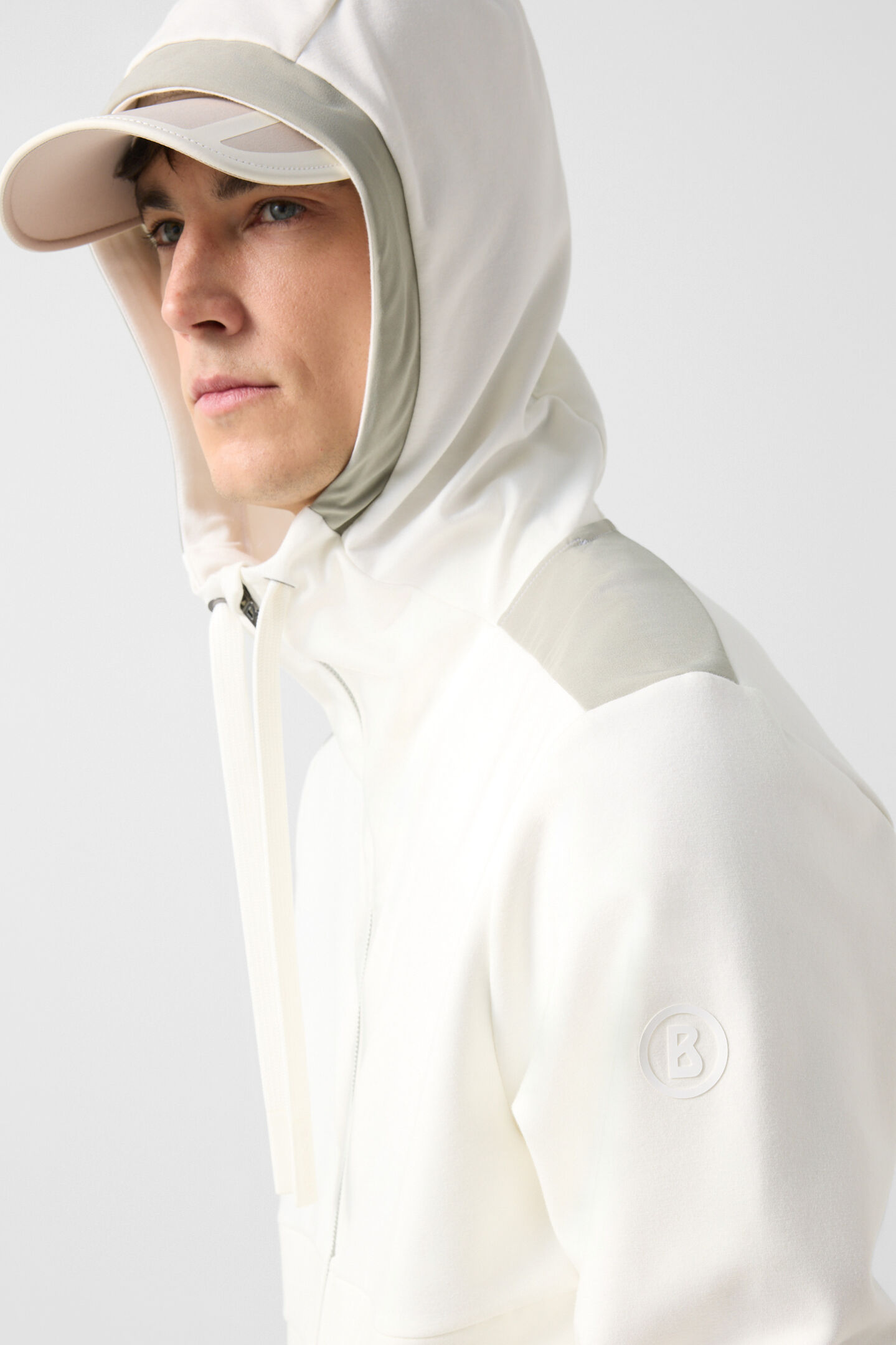 Ernesto jersey jacket Off-white/khaki