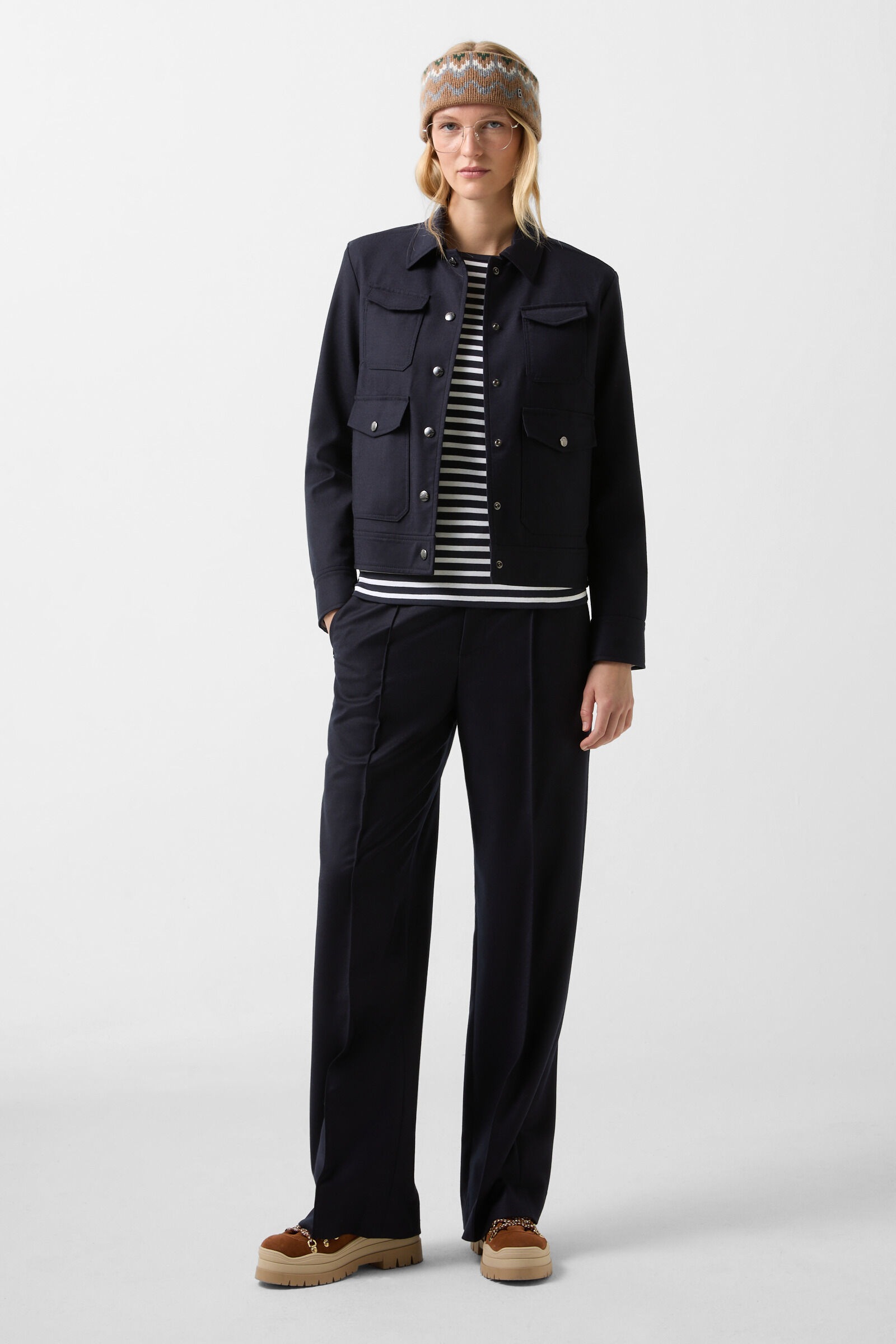 Louna longsleeve Dark blue/white