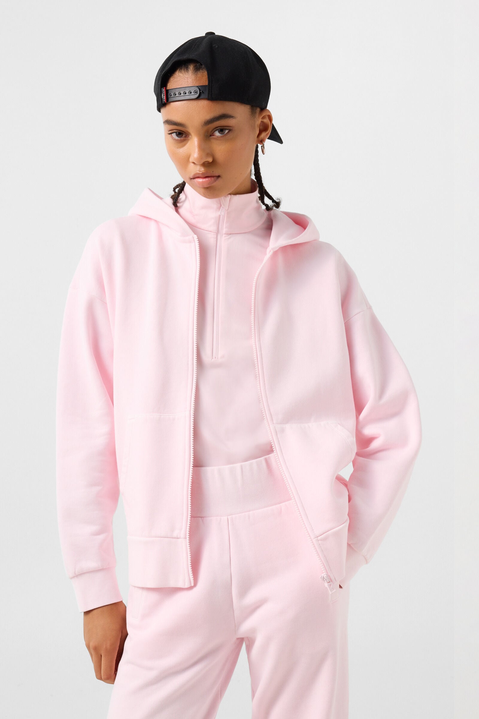 Ilona cotton hoodie jersey jacket Pink