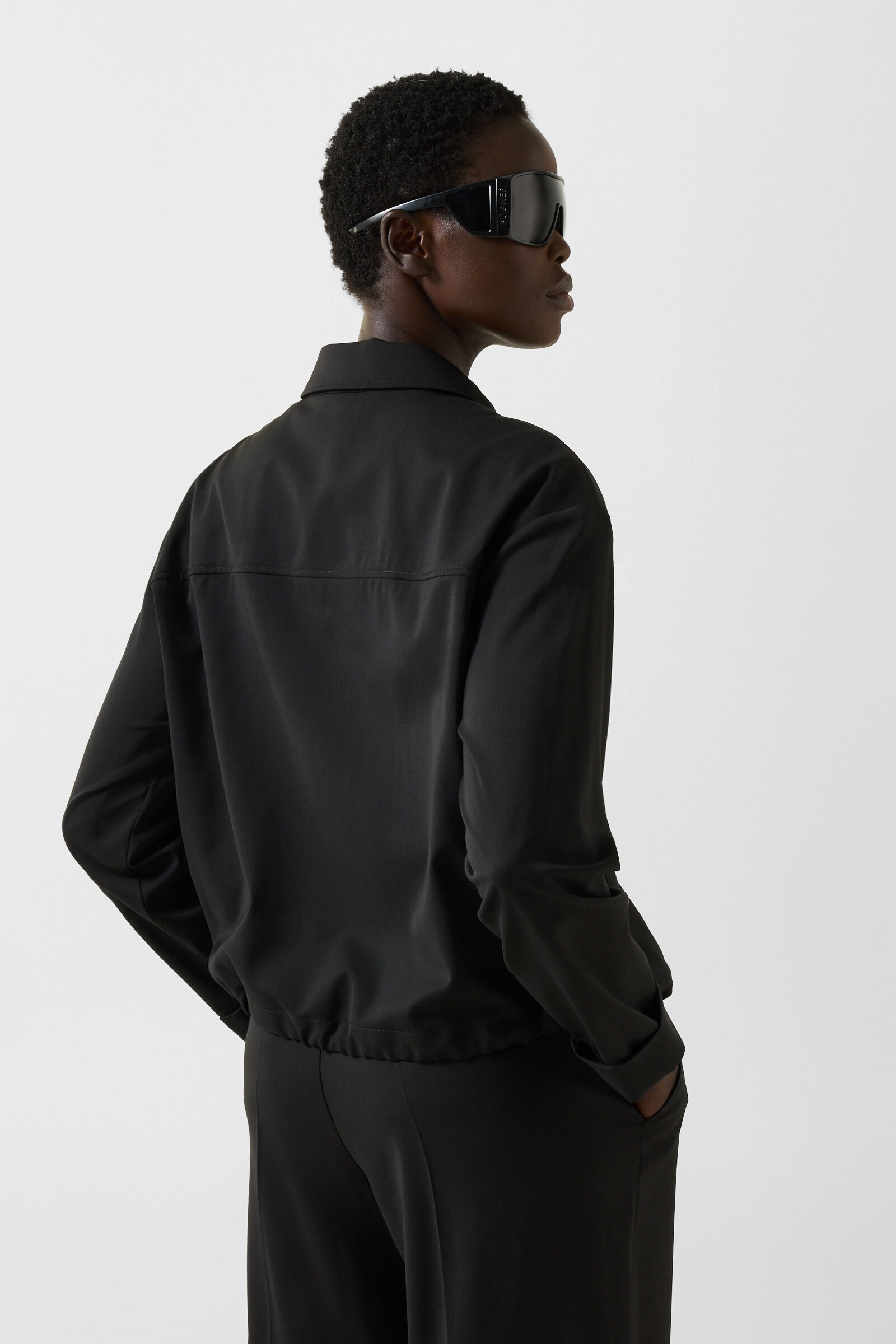 Schurwoll-Bluse Elody Schwarz