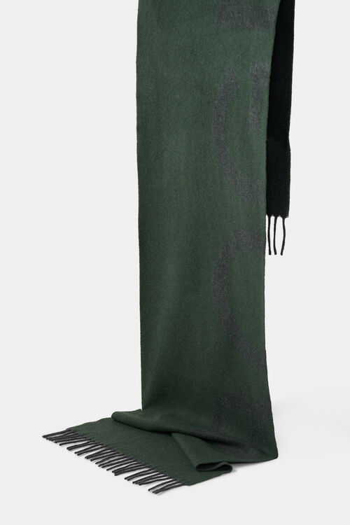 Wollschal Scarf Dunkelgrün/Anthrazit