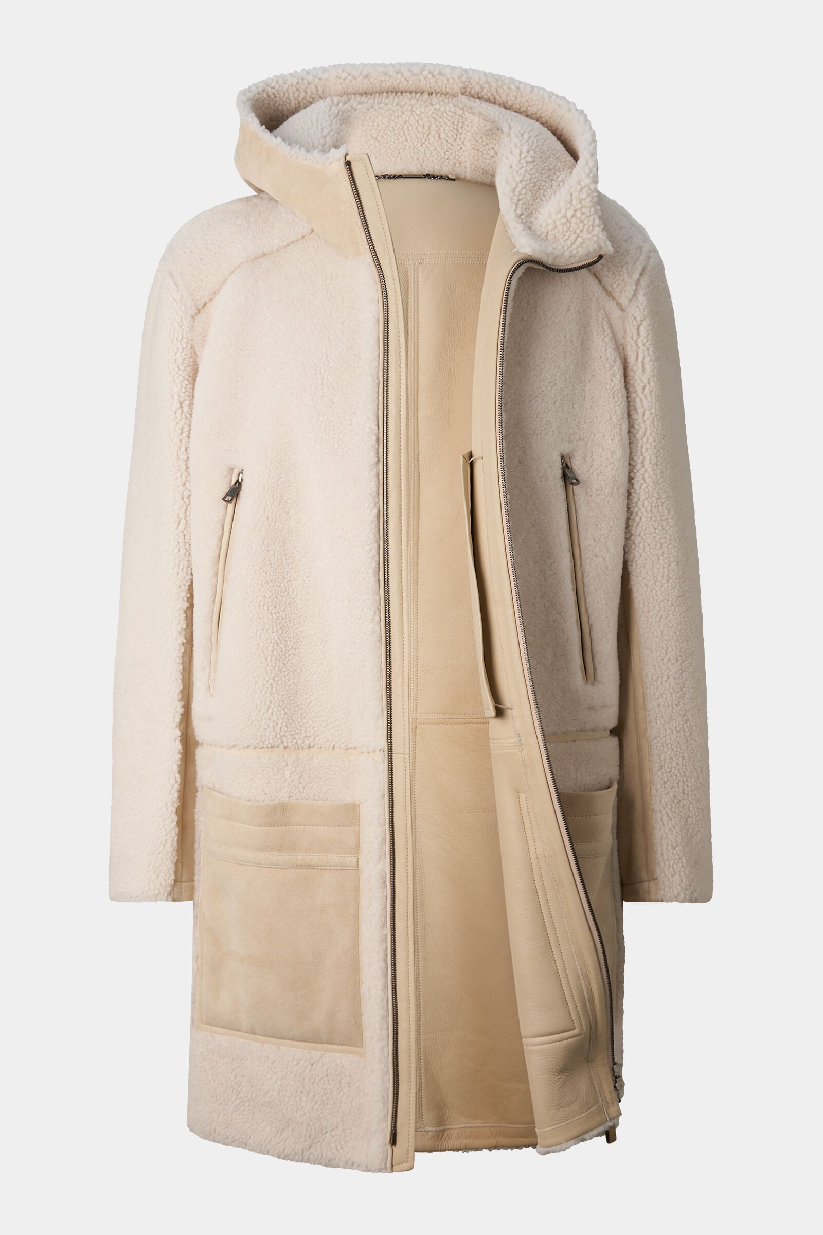 Lammfell-Mantel Soan Beige/Camel