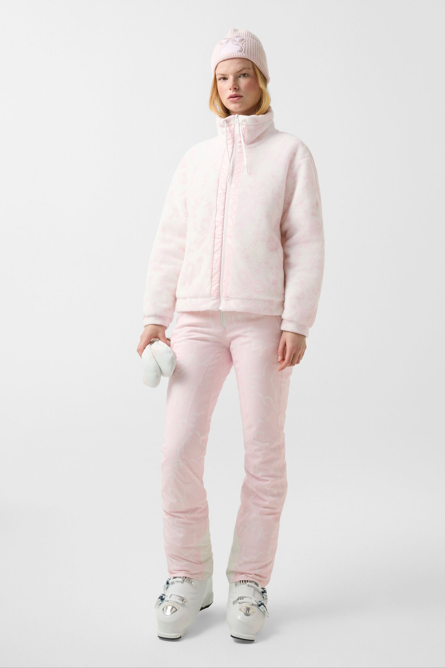 Ninetta mid-layer fleece jacket Off-white/pink