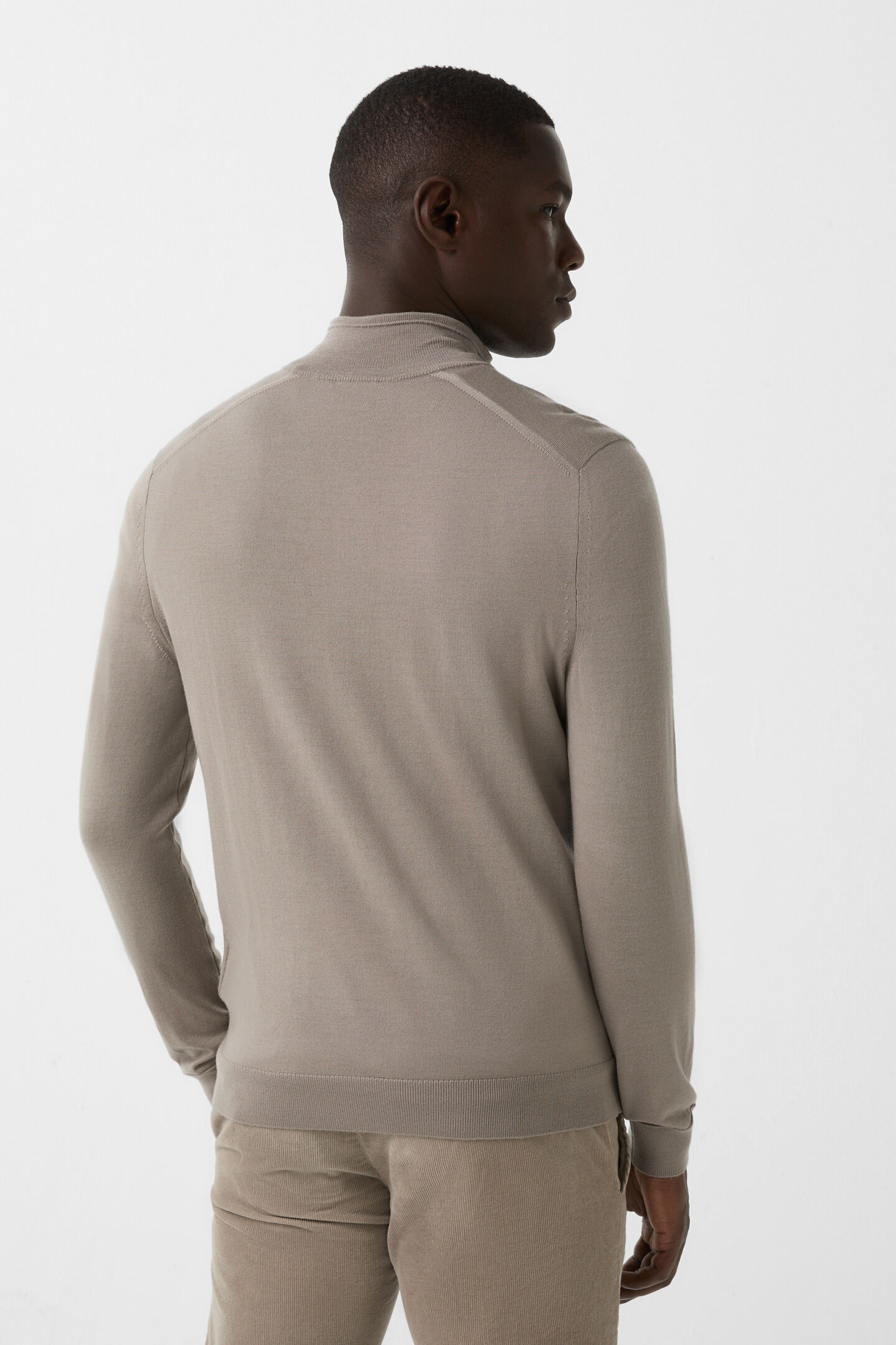 Ouri fine knit troyer Taupe