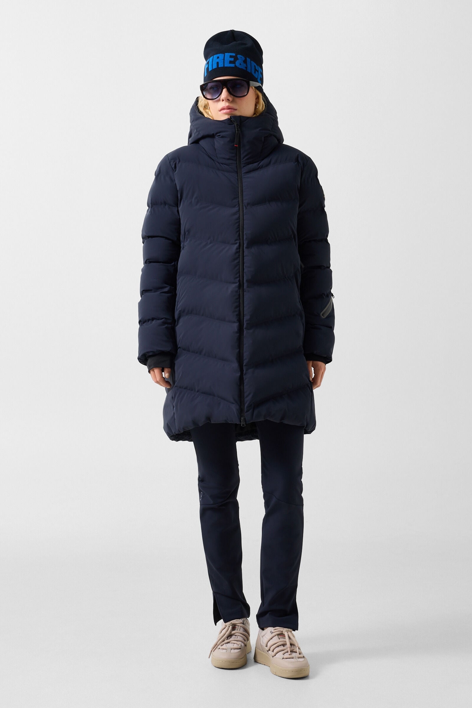 Tec-Aen quilted coat Navy