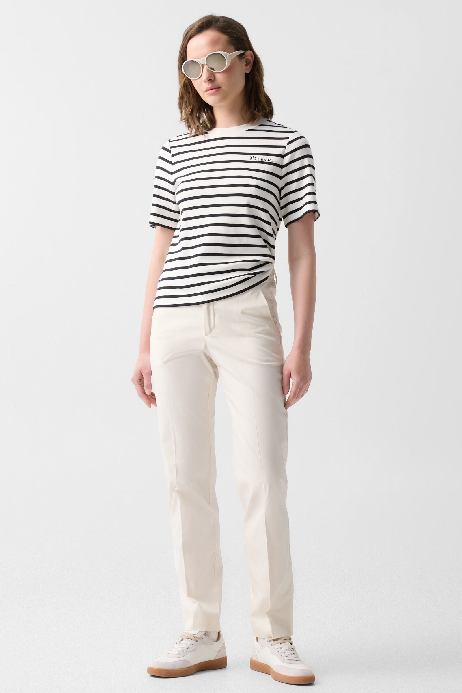 Pleated trousers Abbie Cream