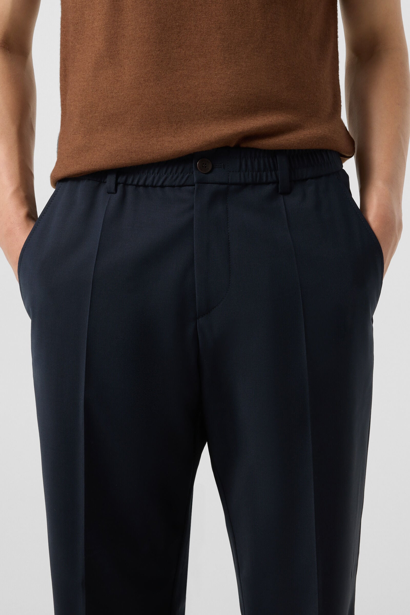Marcus virgin wool blend trousers Navy blue