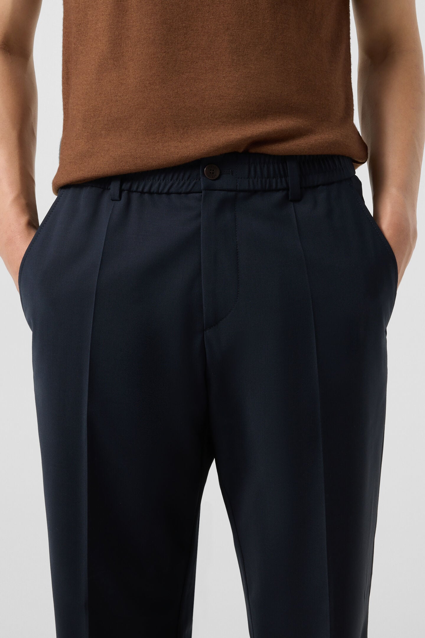 Marcus virgin wool blend trousers Navy blue