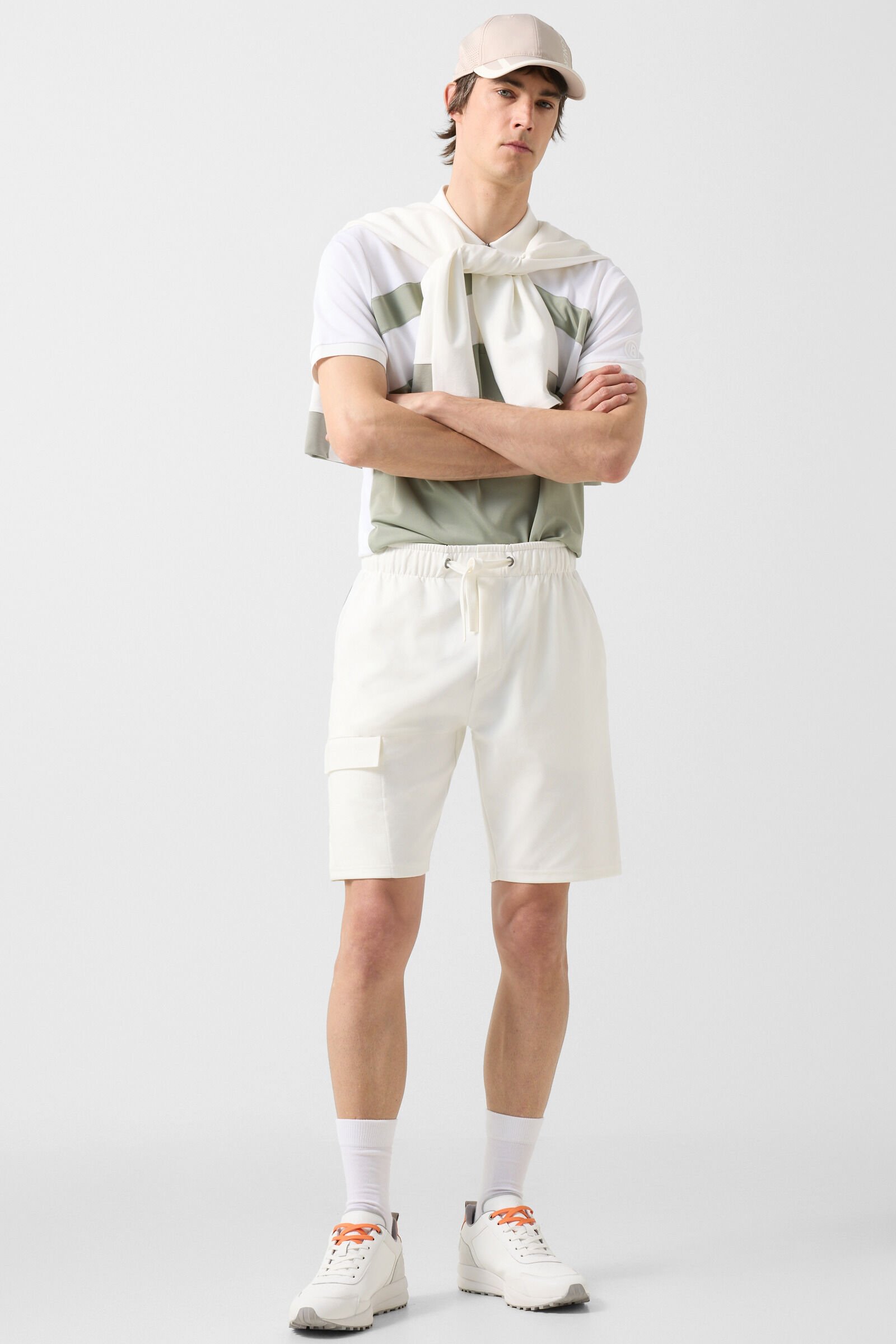 Sweatshort cargo Denny Blanc cass&eacute;/eucalyptus
