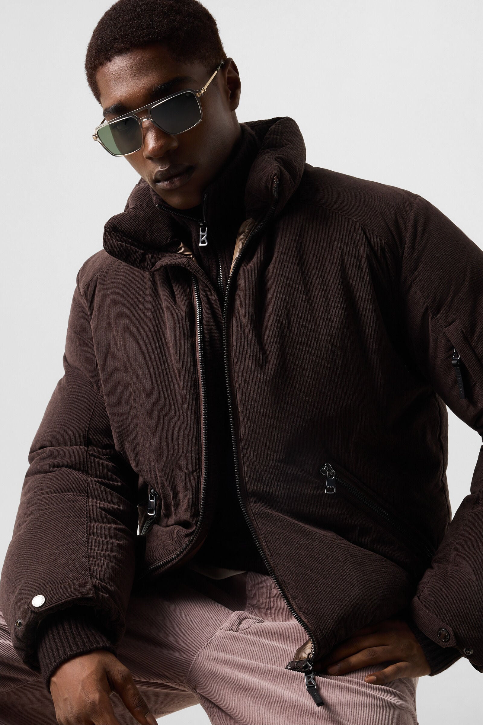 Bert Corduroy Down Jacket Coffee