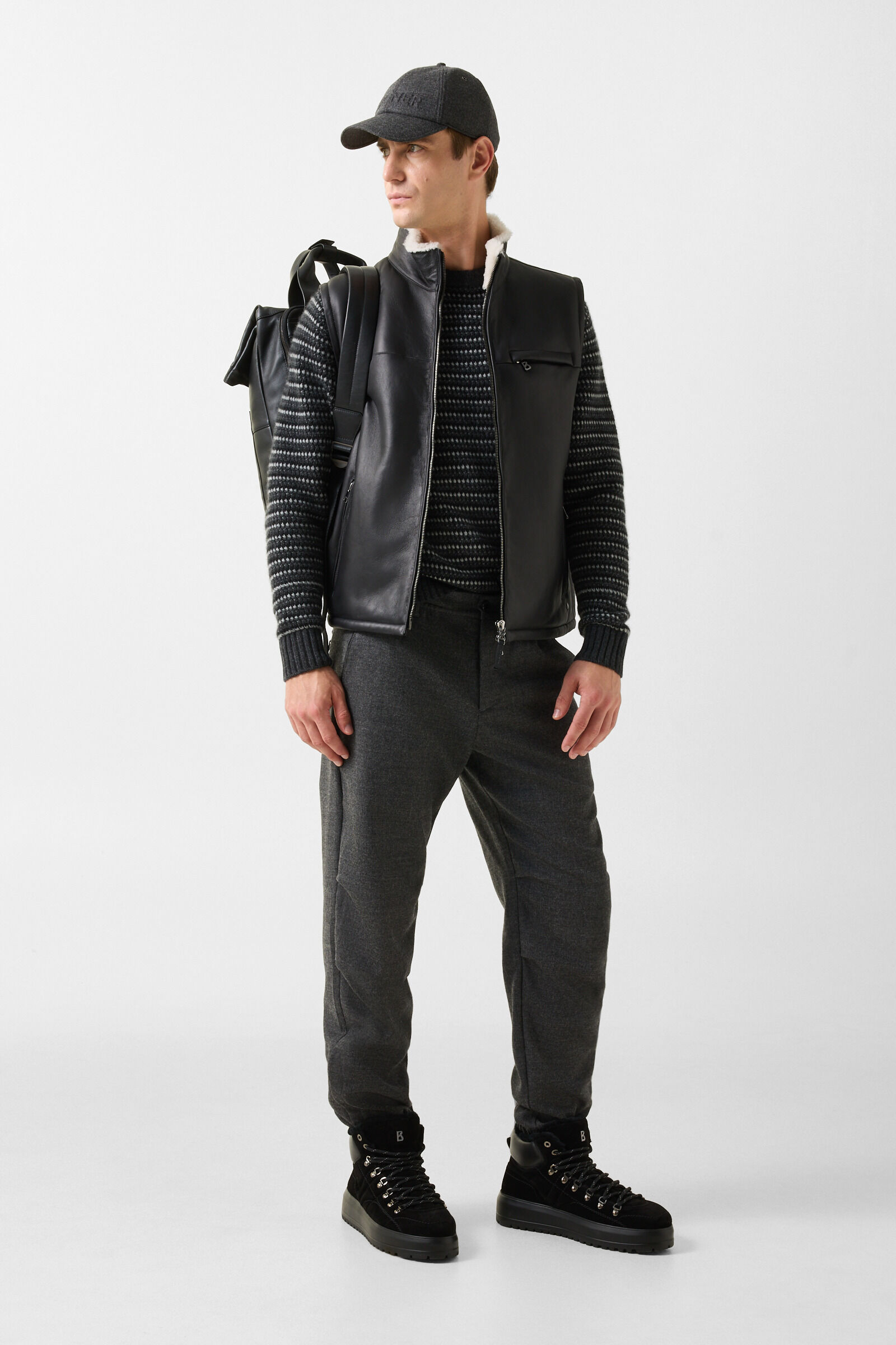 Apollo Cashmere Sweater Anthracite/Light Gray
