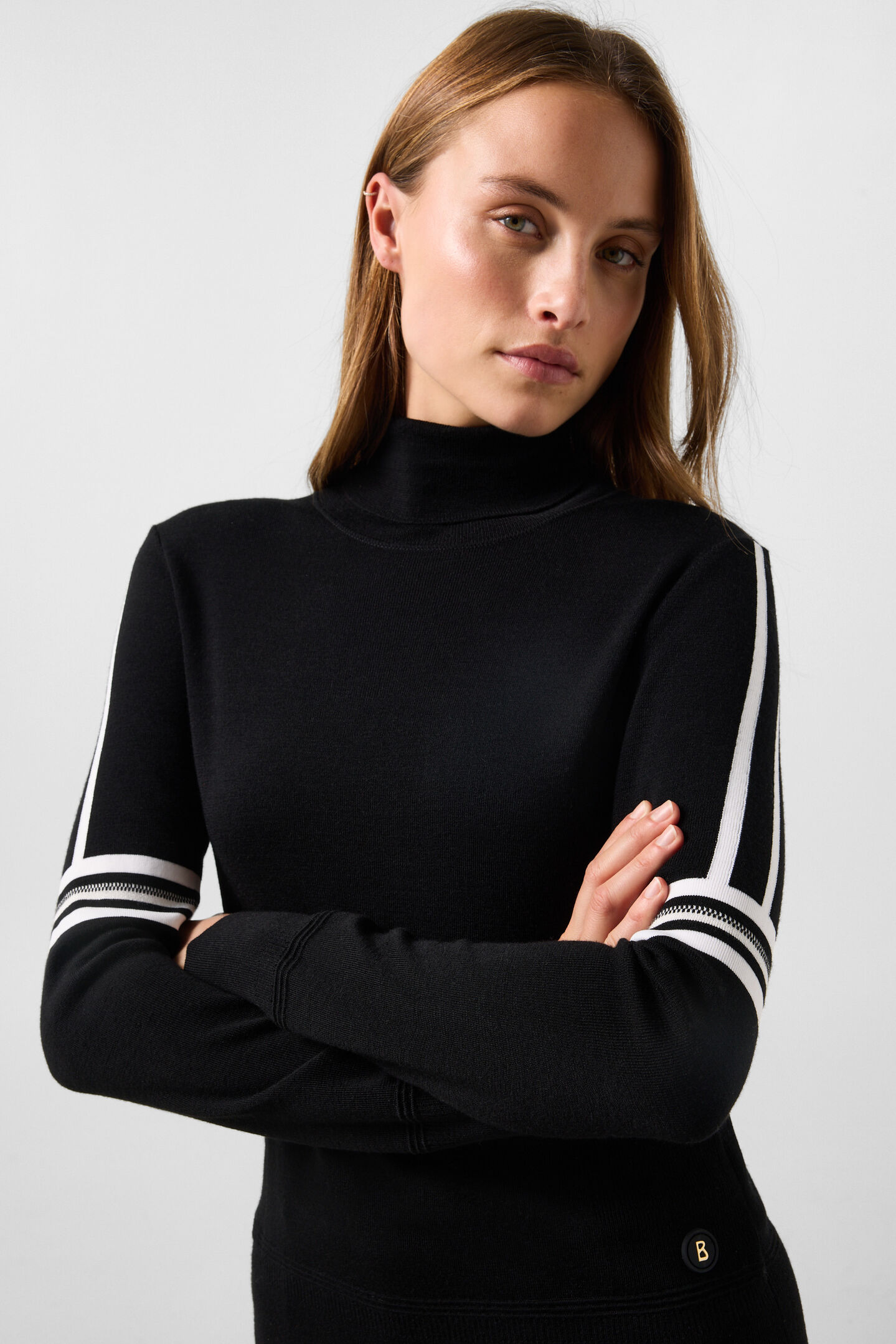 Louise virgin wool jumper Black and white