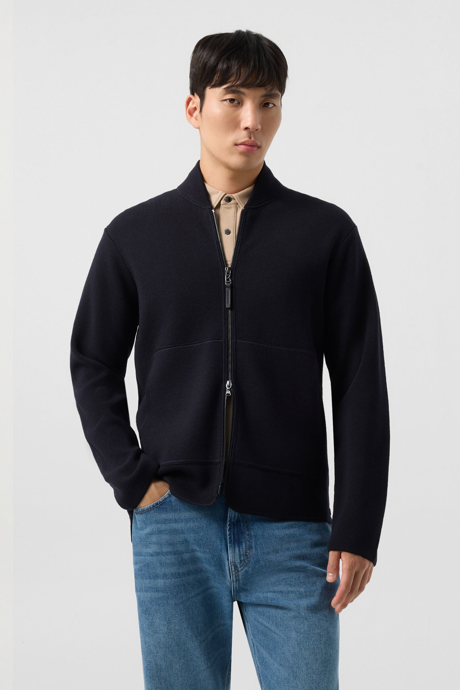 Virgin wool cardigan Everest Navy blue