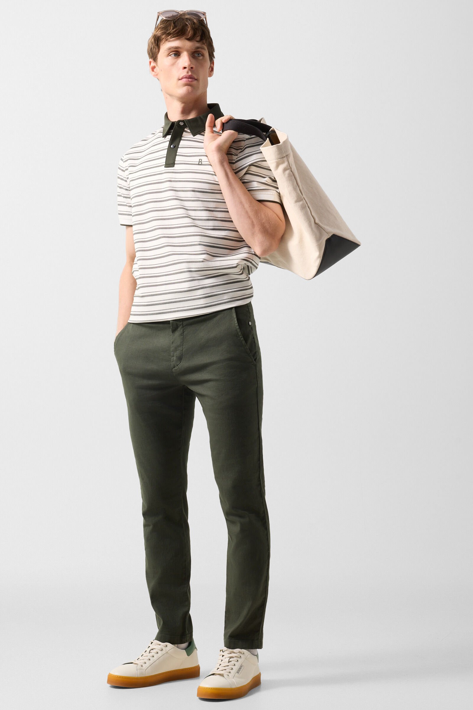 Timo polo shirt Dark green/off-white