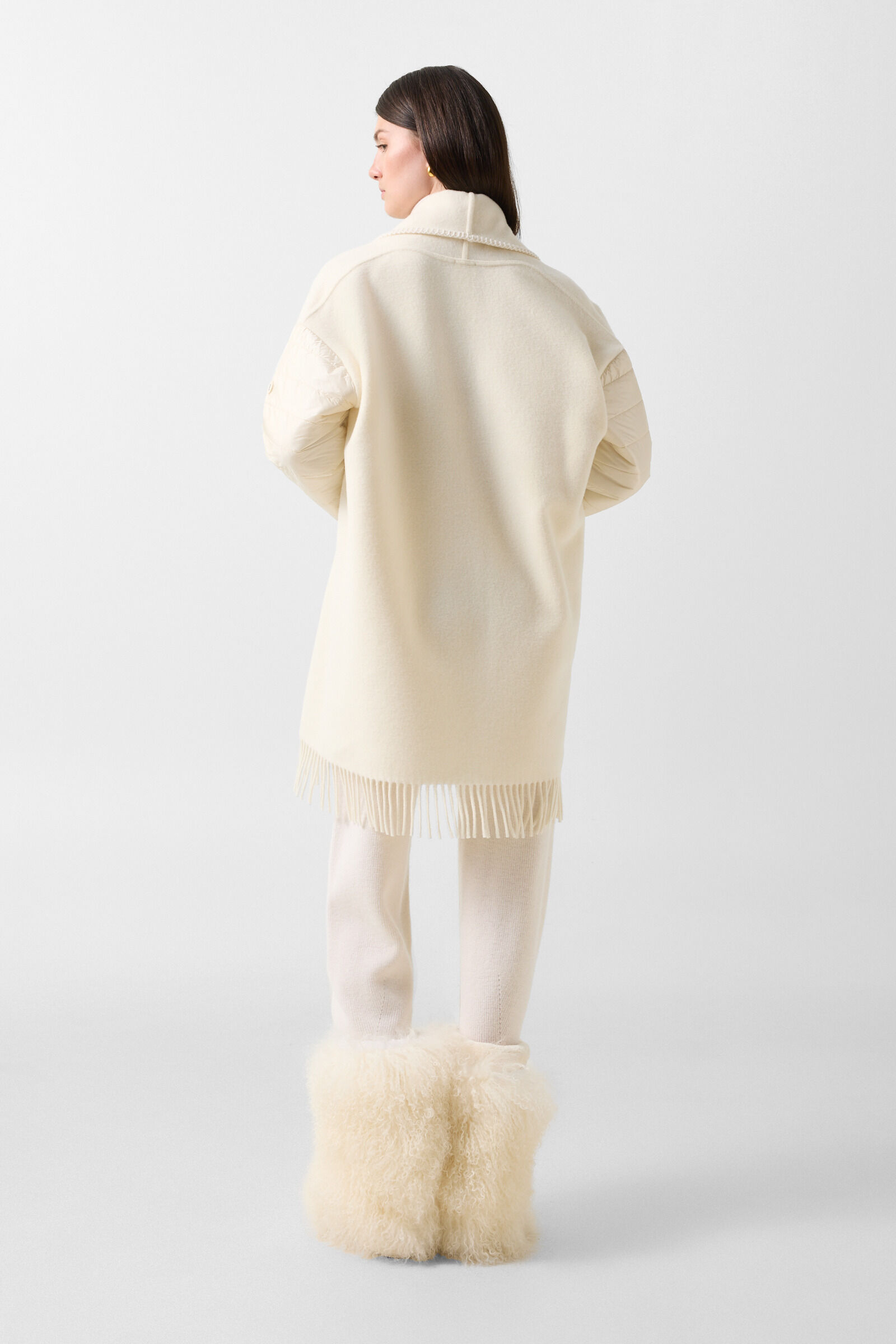 Wool Mix Poncho Off-White