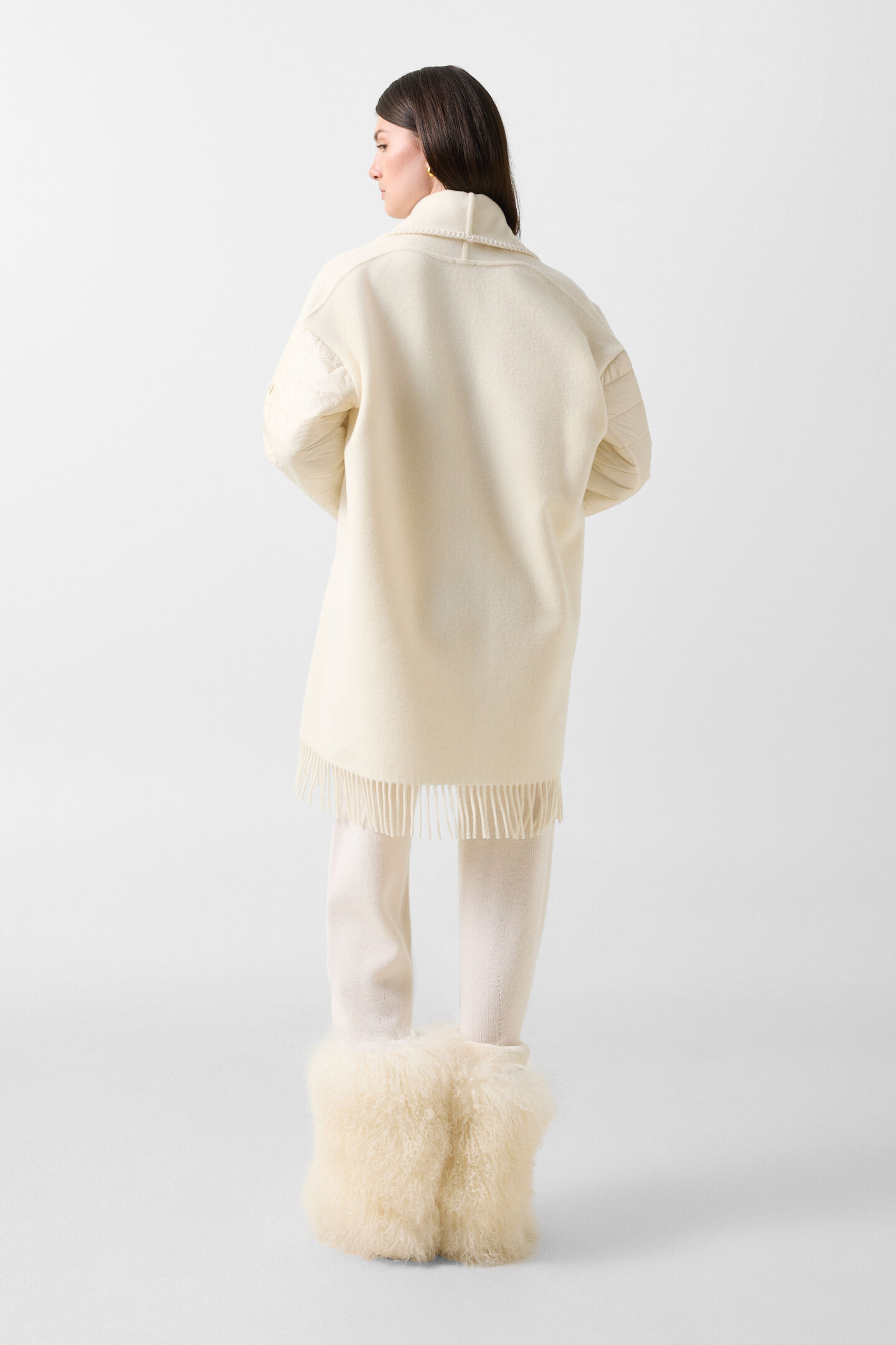 Wool Mix Poncho Off-White