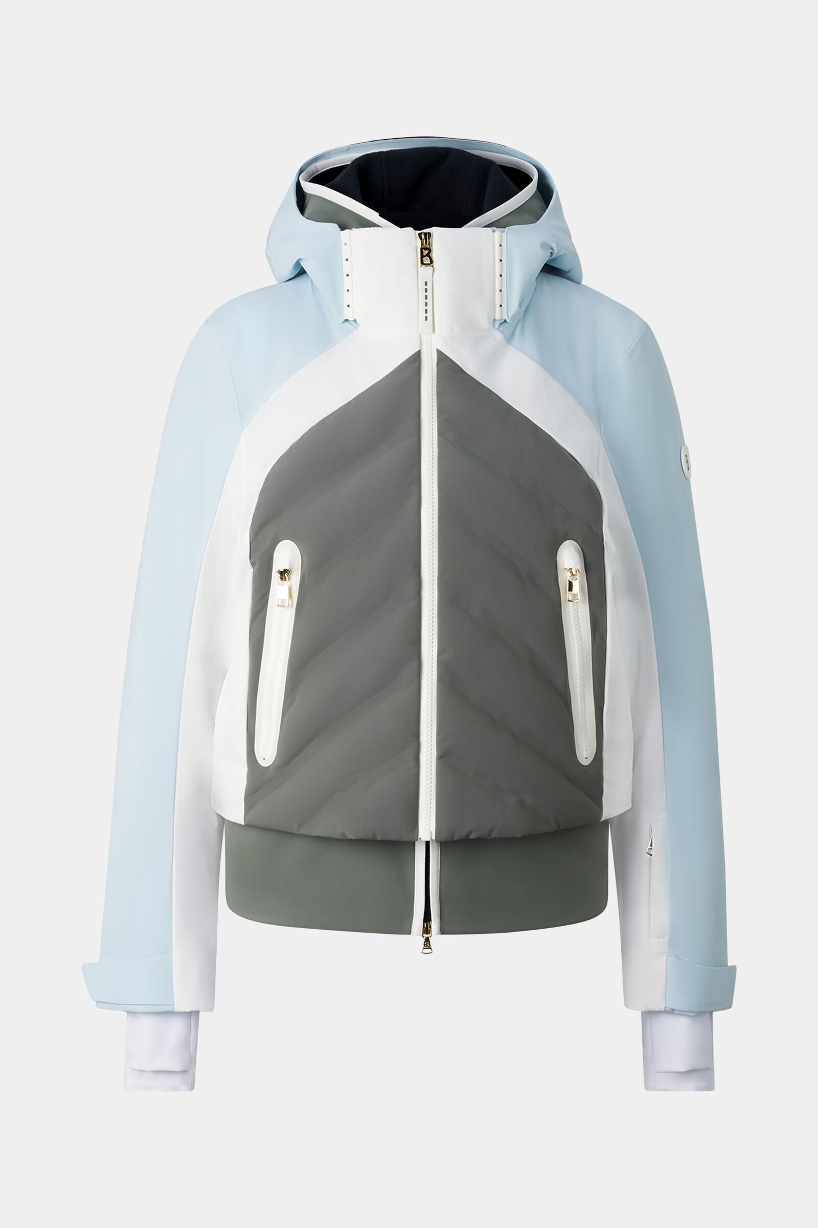 Skijacke Sara Hellblau/Oliv