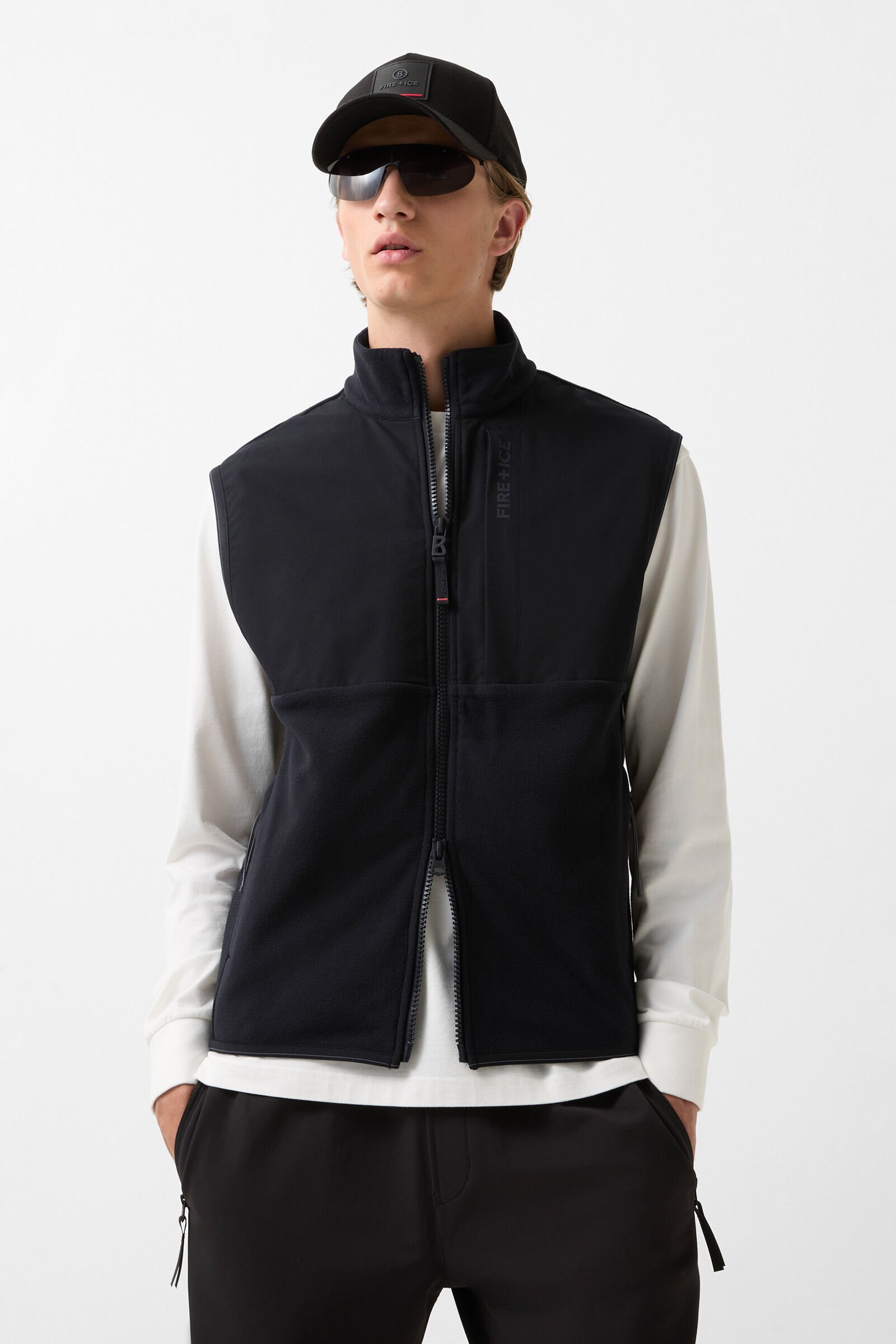Lais hybrid fleece waistcoat Black