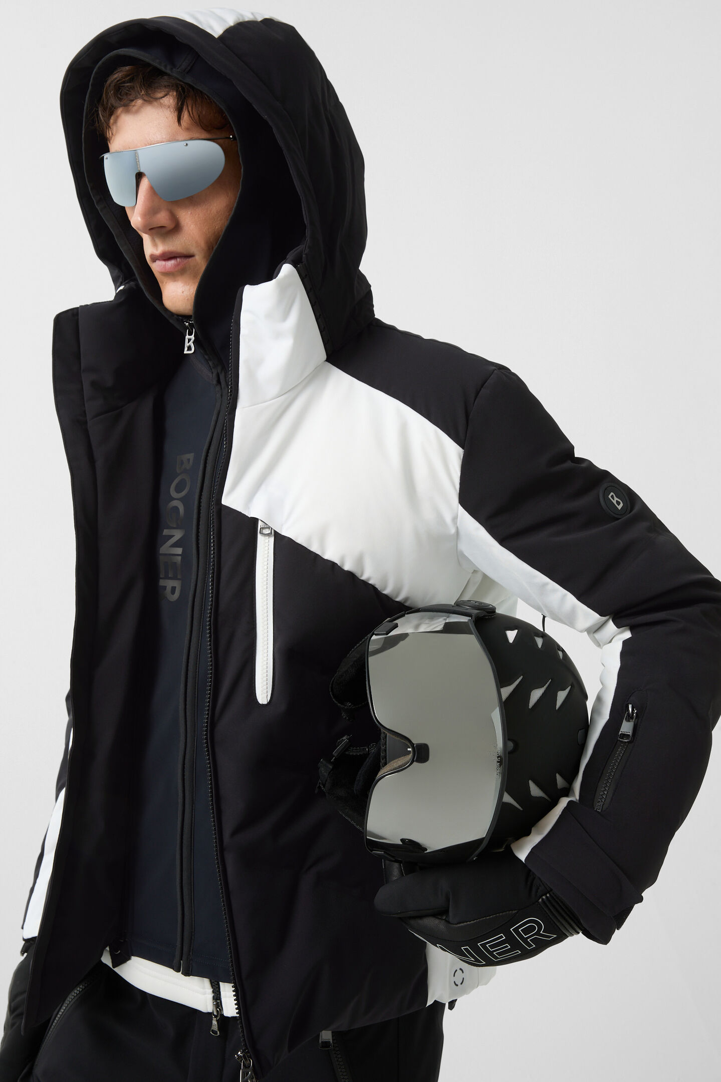 Jervis down ski jacket Black/white