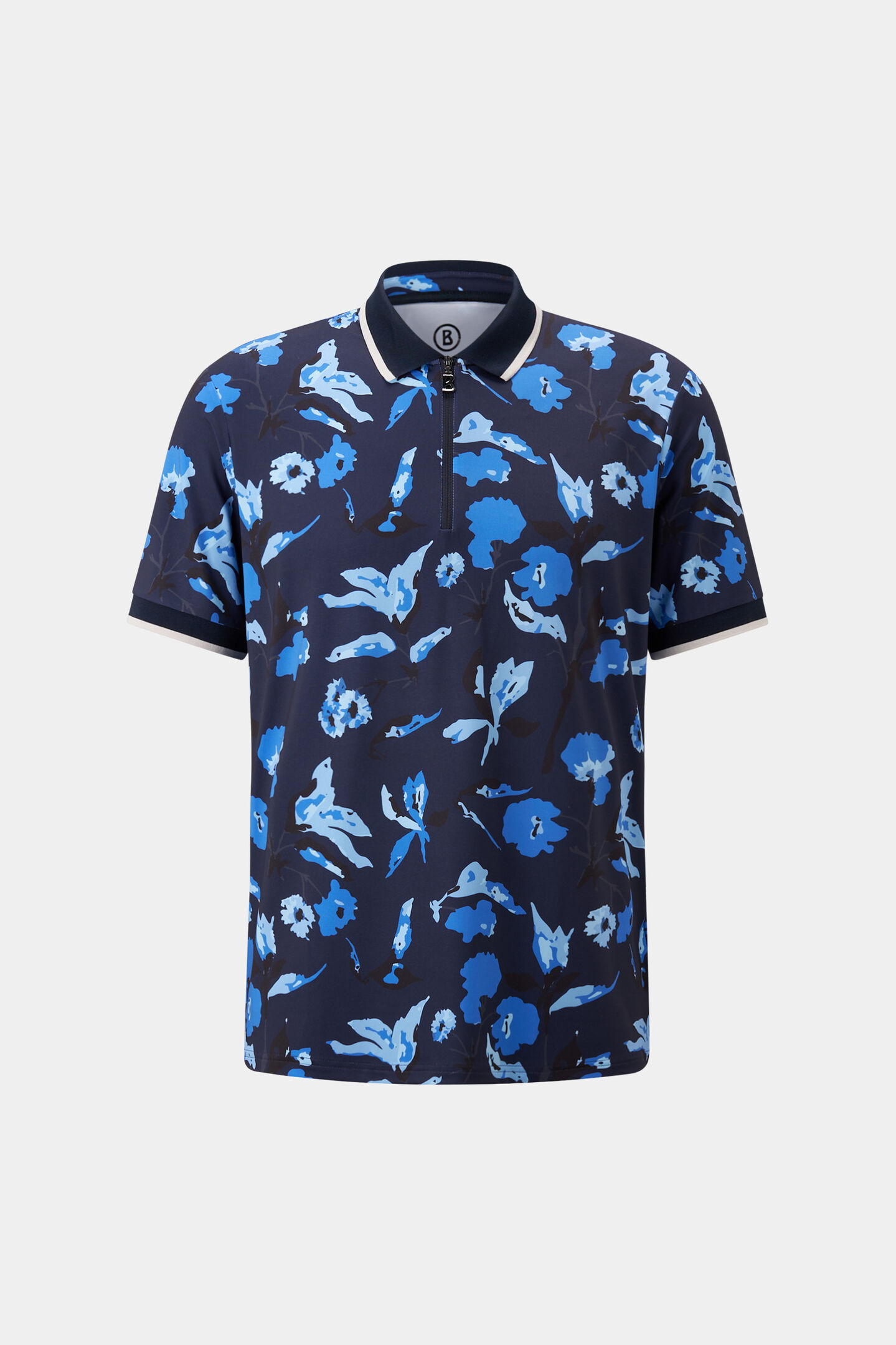 Funktions-Polo-Shirt Valentin Navy-Blau/Hellblau