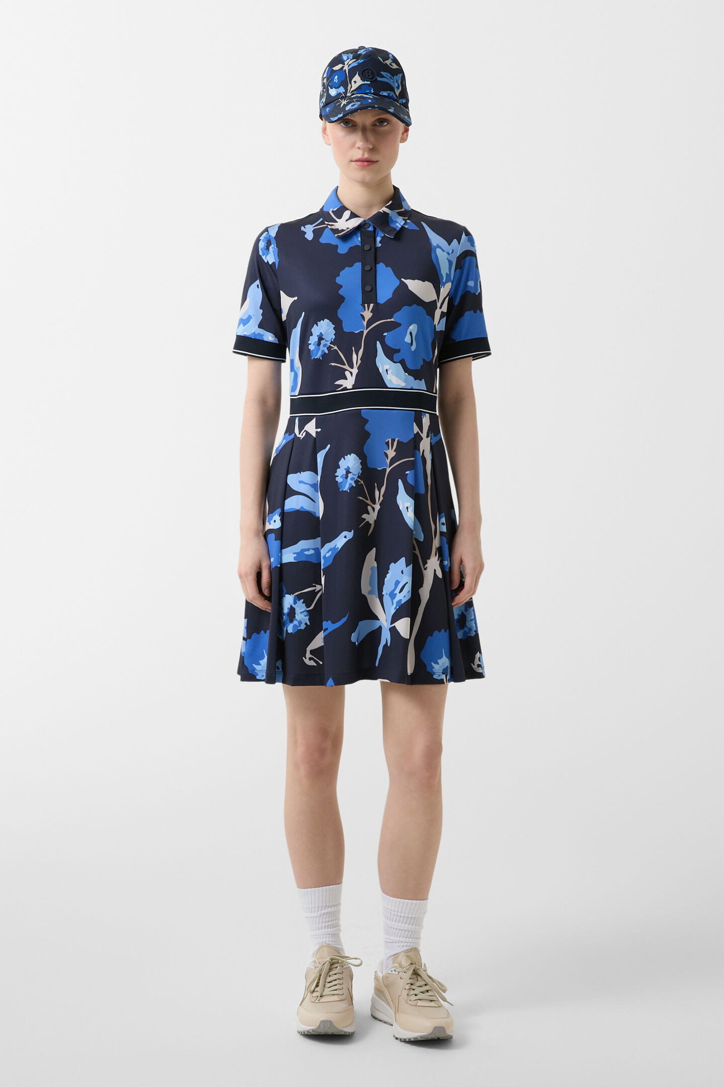 Linny functional polo dress Navy blue/light blue
