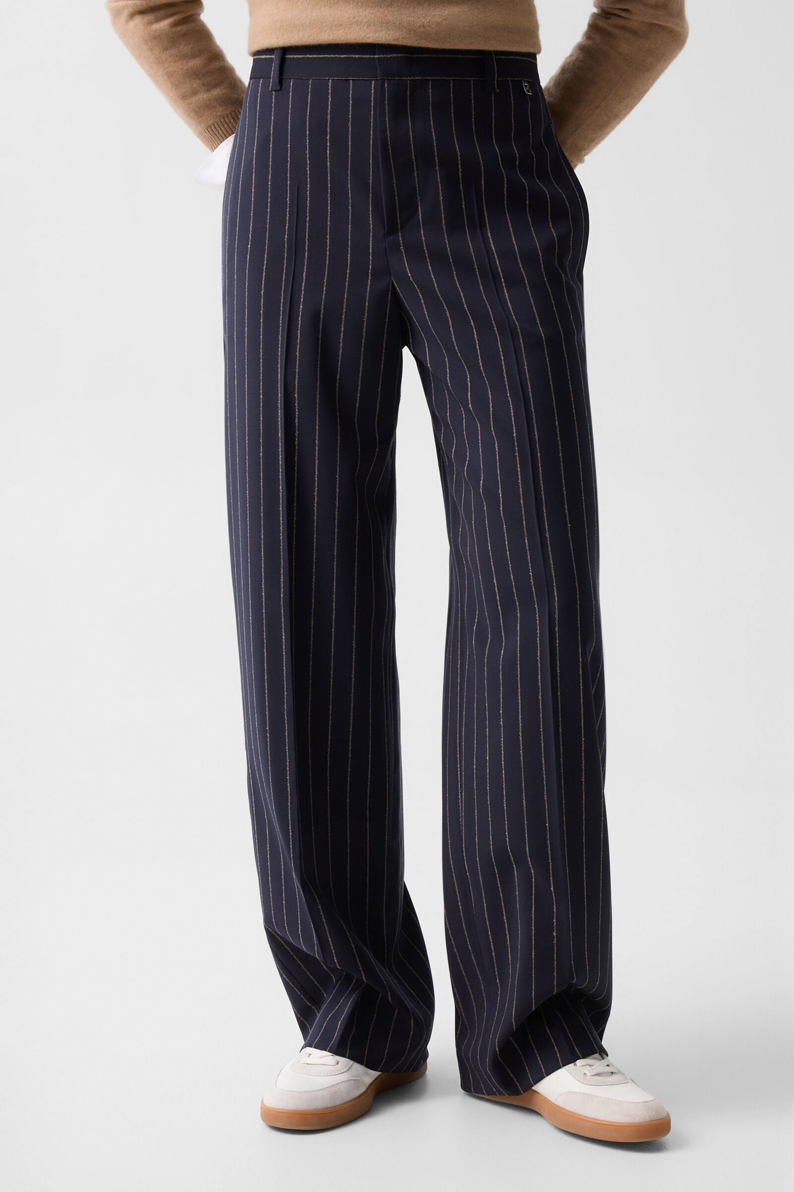 Schurwoll-Hose Joya Navy-Blau